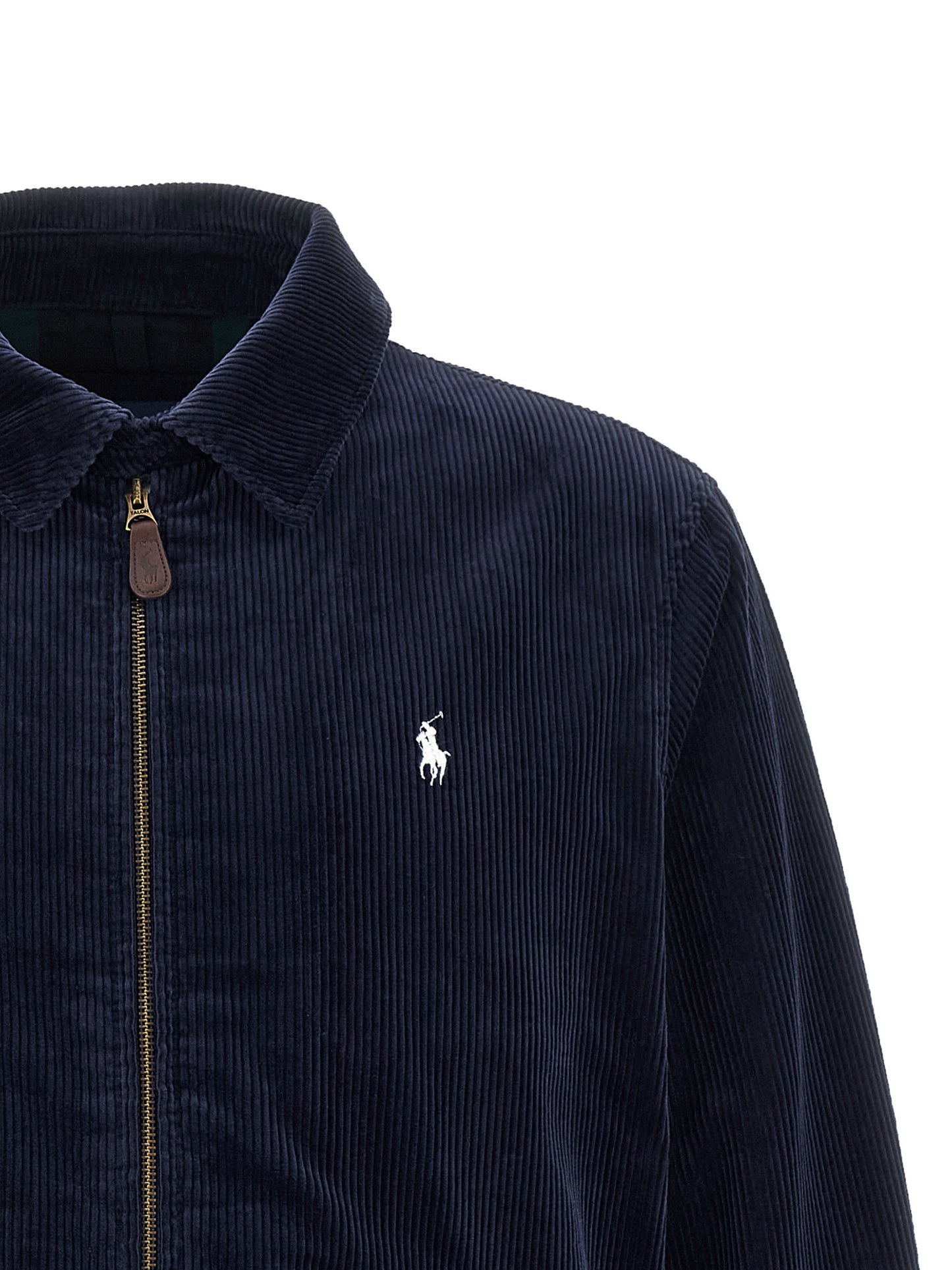 Overcoat by Polo Ralph Lauren for men in cotton corduroy twill blue presents a luxurious silhouette, showcasing a luxurious shirt-collar neckline and sophisticated for a premium, luxurious look.