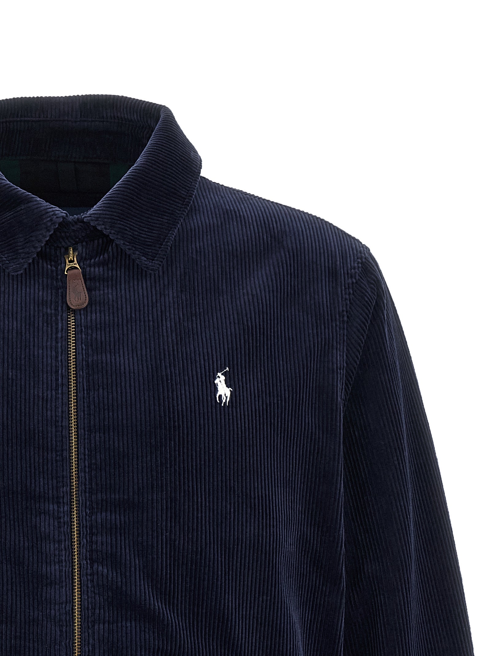 Overcoat by Polo Ralph Lauren for men in cotton corduroy twill blue presents a luxurious silhouette, showcasing a luxurious shirt-collar neckline and sophisticated for a premium, luxurious look.