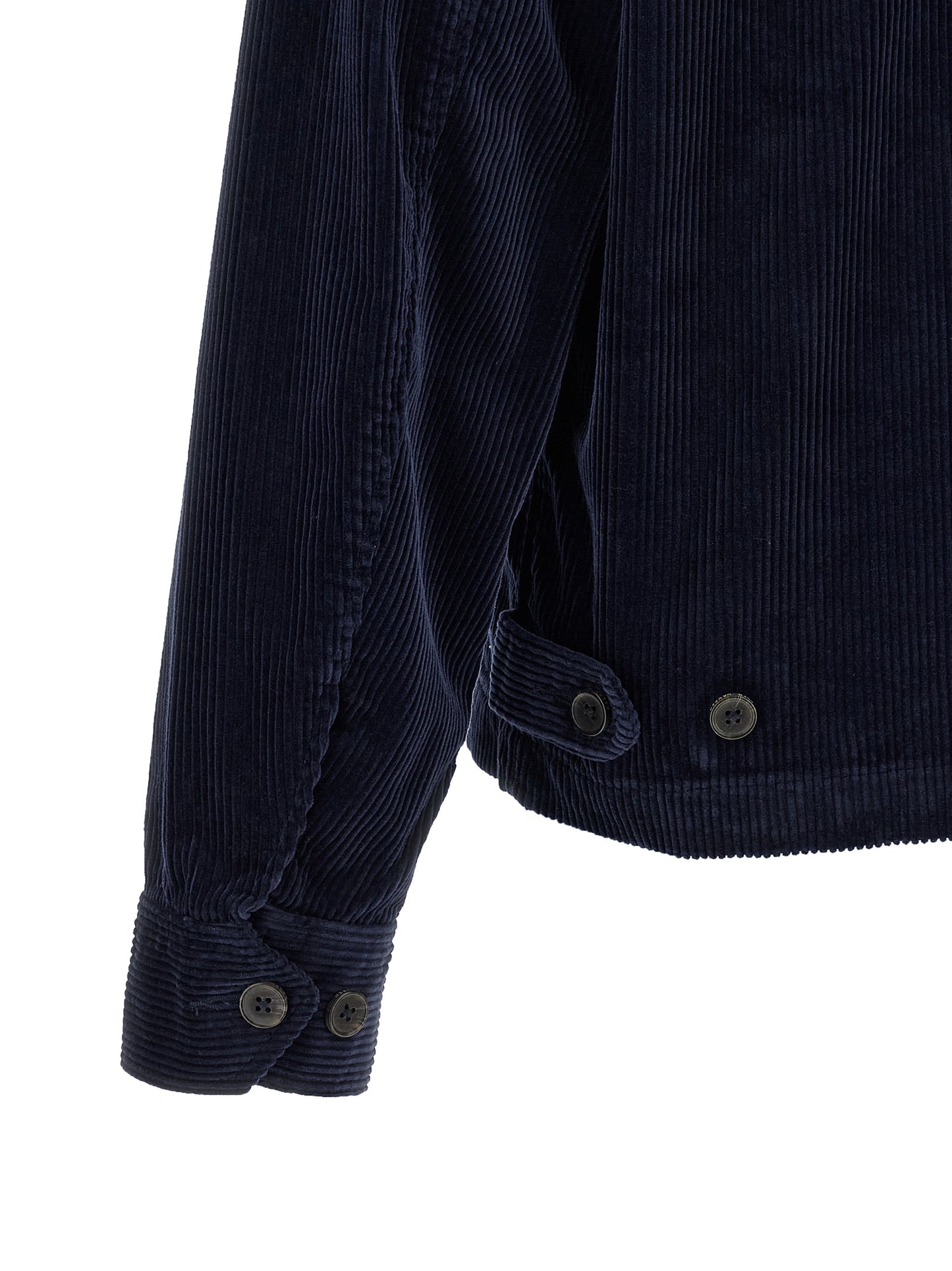 Overcoat by Polo Ralph Lauren for men in cotton corduroy twill blue showcases a architectural silhouette, artfully detailed with a distinctive and functional for a architectural finish.