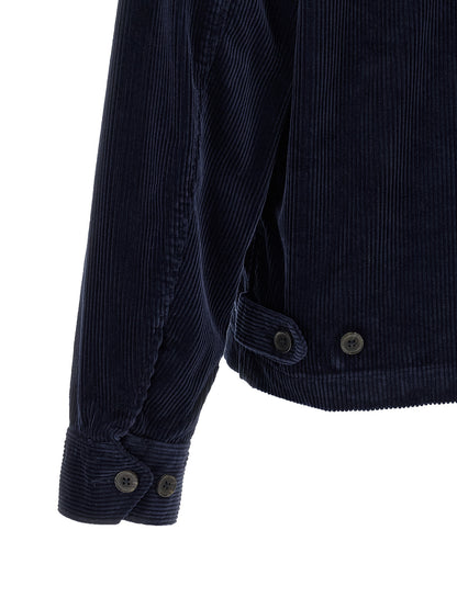 Overcoat by Polo Ralph Lauren for men in cotton corduroy twill blue showcases a architectural silhouette, artfully detailed with a distinctive and functional for a architectural finish.