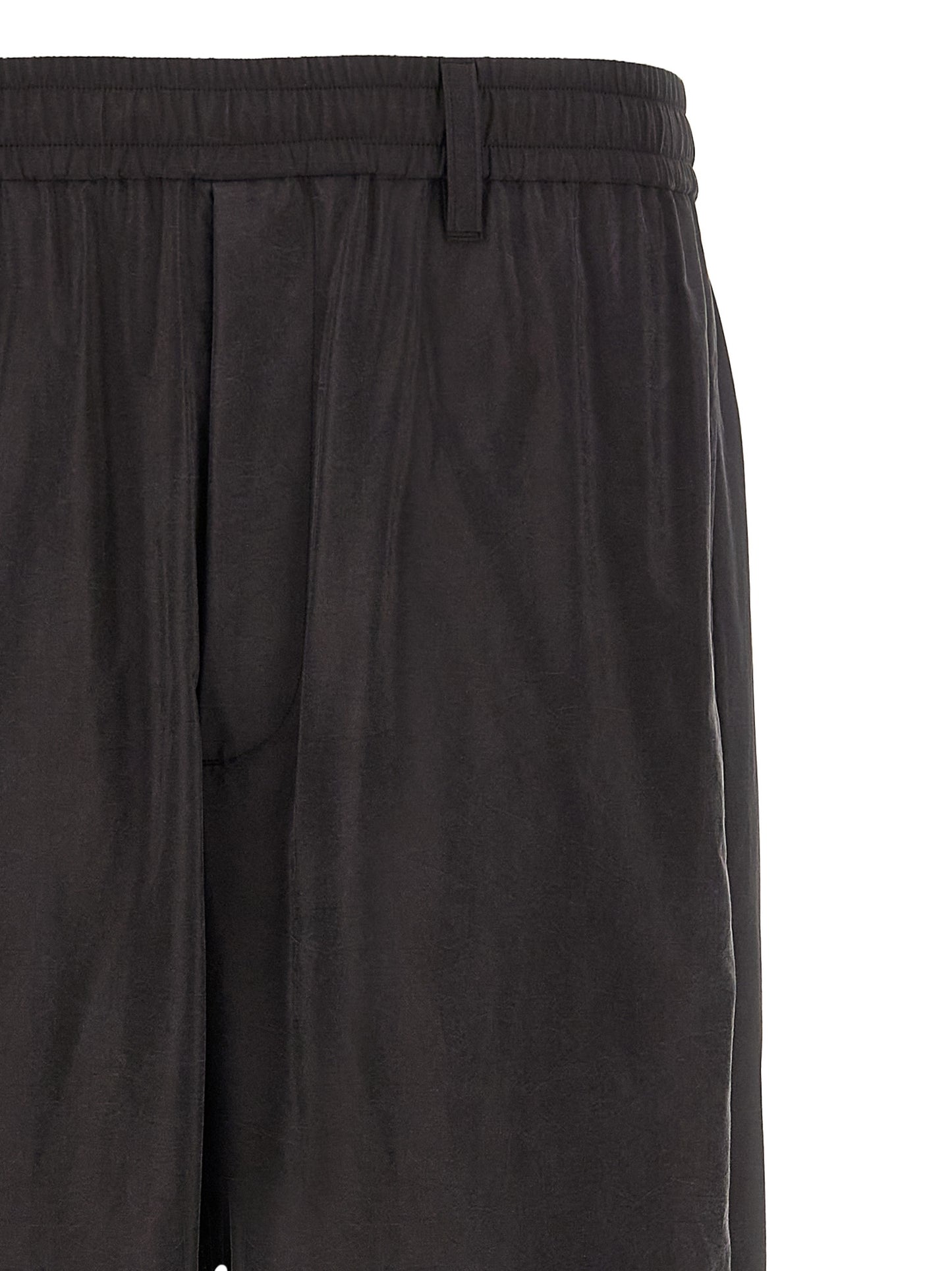 SSSTEIN Track Men's Tapered Leg Athletic Wide Silk & Nylon Trousers - Brown