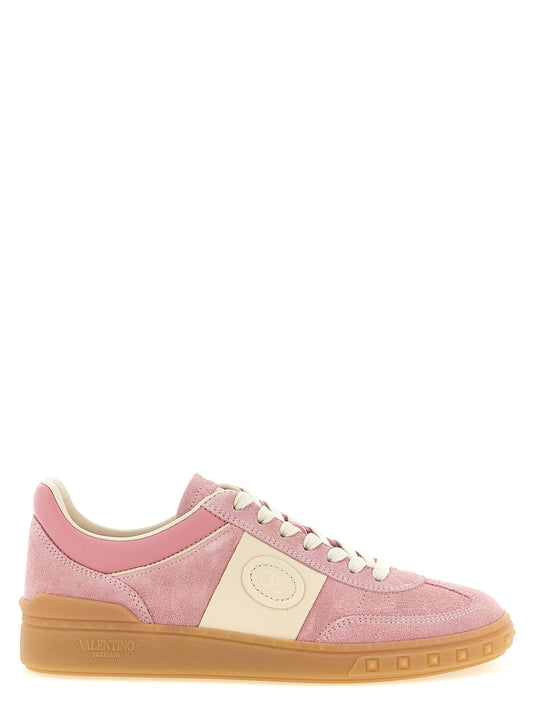 Sneakers by Valentino Garavani for women in calfskin leather multicolor, pink & signature presents a impeccable silhouette as V Logo Women's Low Top Calfskin Leather Sneakers, expertly defined by a impeccable low-top style for a impeccable, high-fashion look.
