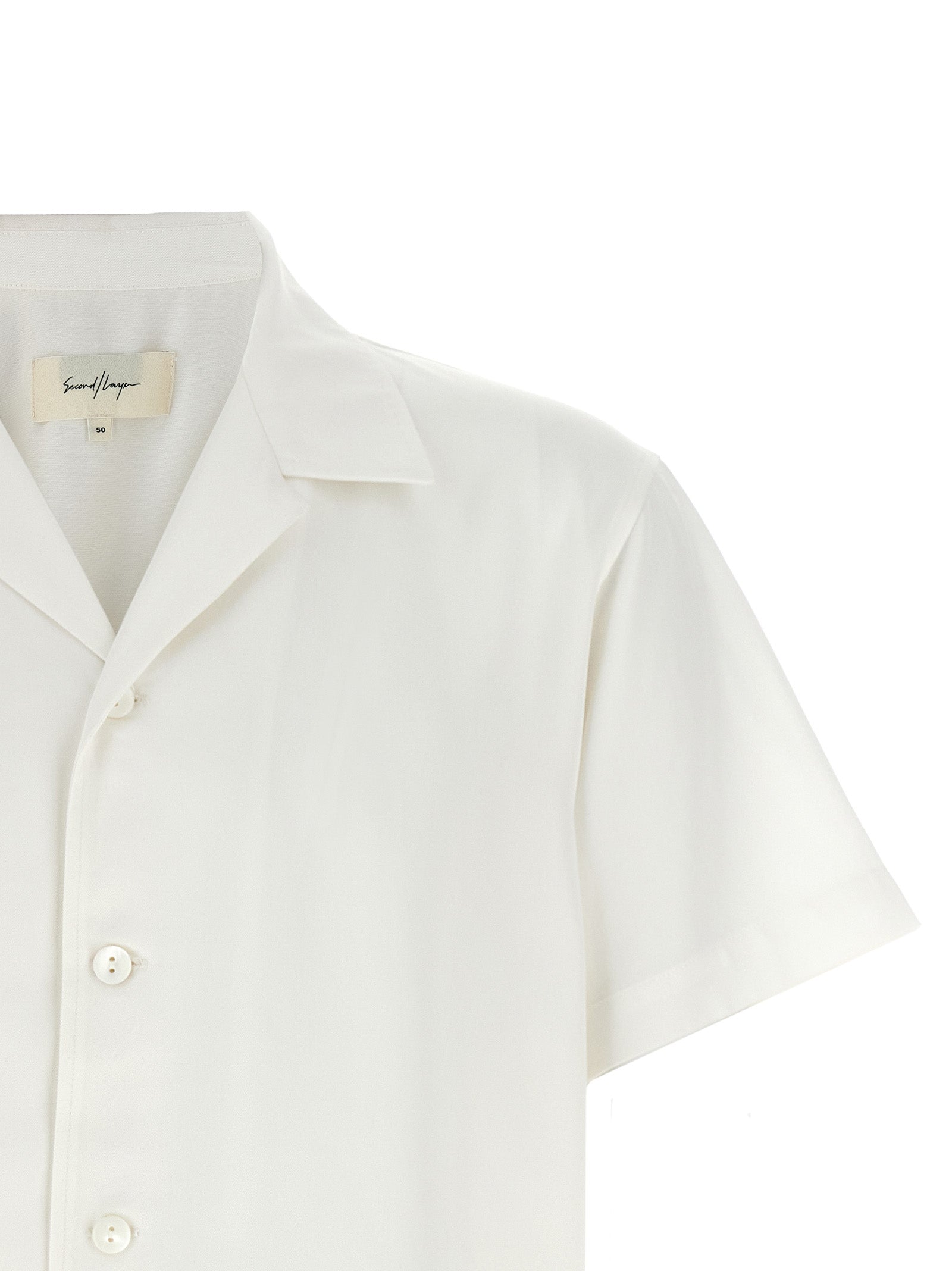 Shirt by SECOND/LAYER for men in lyocell white features an polished silhouette, showcasing a sophisticated and detail for a truly polished finish.