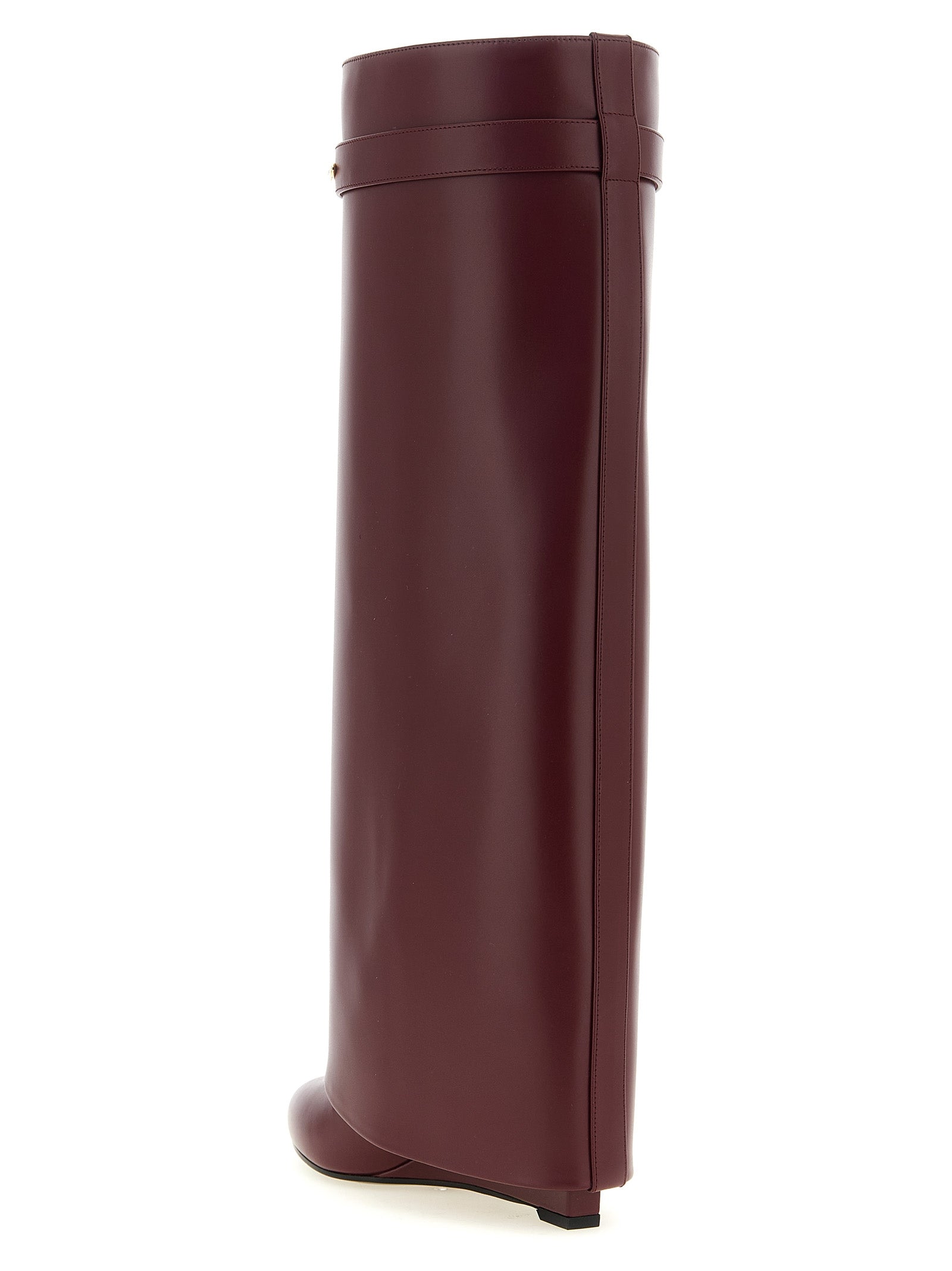 Wedge Over-The-Knee Boots by Givenchy for women in calfskin leather bordeaux showcases a impeccable silhouette as Women's Calfskin Leather Wedge Over-The-Knee Boots, artfully defined by a impeccable wedge and a impeccable pointed toe style.