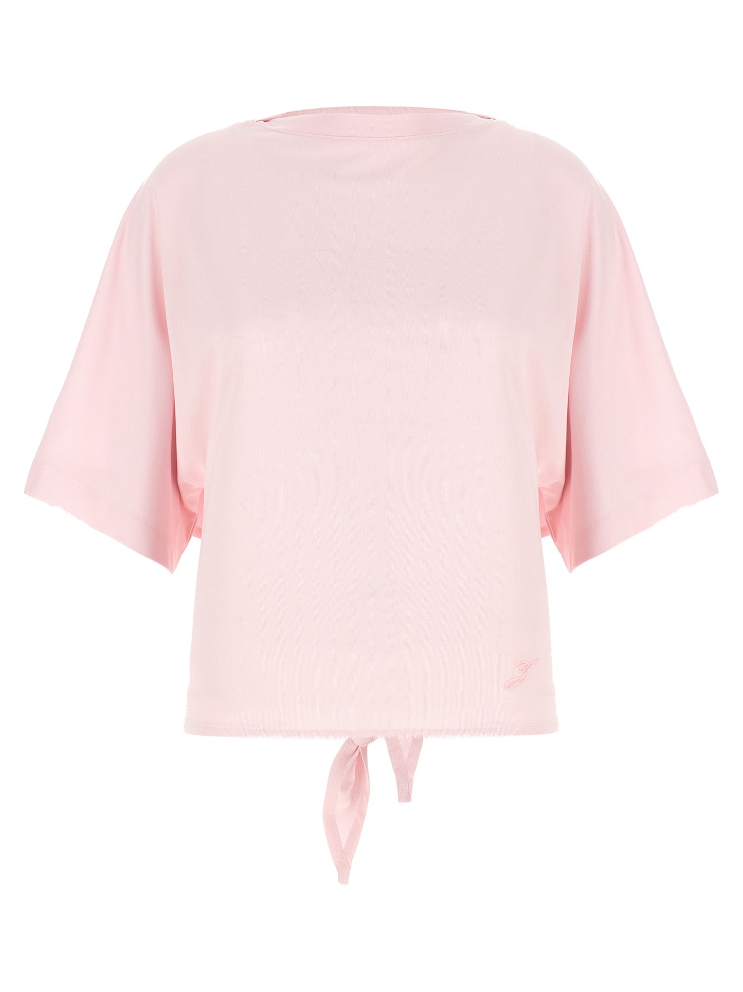T-Shirt by Jacquemus for women in polyester multicolor & pink showcases a dramatic silhouette, elegantly detailed with a dramatic and short-sleeve for a truly dramatic finish.