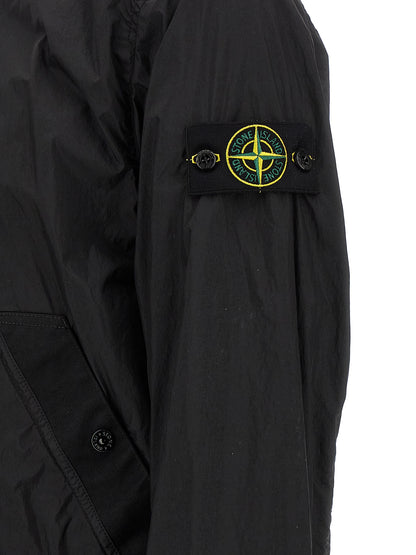 Stone Island Men's Lightweight Nylon & Resin Overcoat - Black Signature