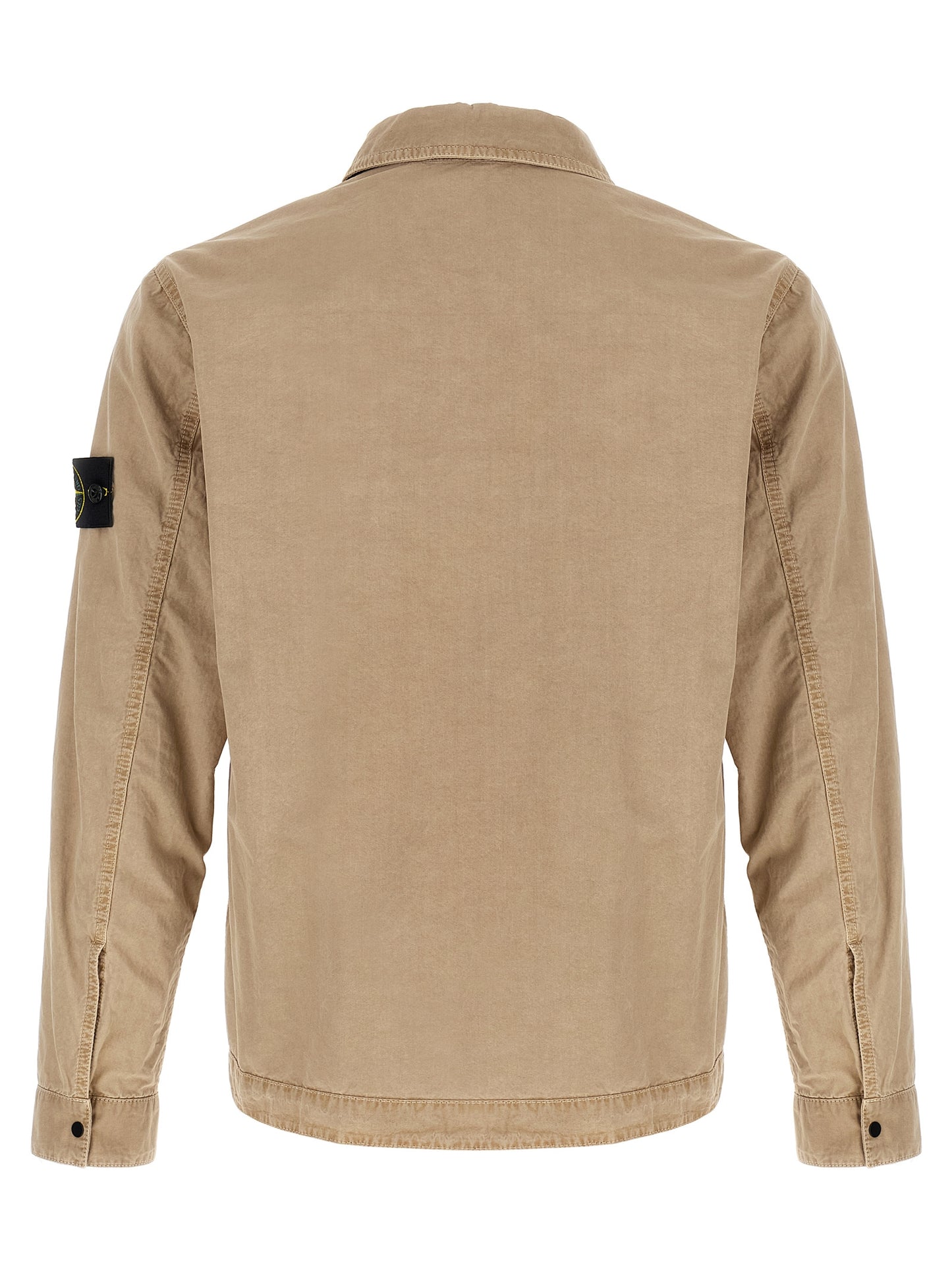 Overshirt by Stone Island for men in cotton canvas beige & signature features an polished silhouette, showcasing a sophisticated and detail for a truly polished finish.