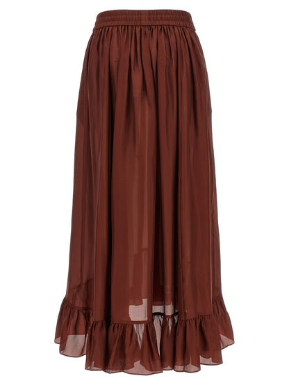 Skirt by Zimmermann for women in silk bordeaux features a sublime silhouette, showcasing the sublime design of the Women's Silk Mini Skirt in a sophisticated mini.