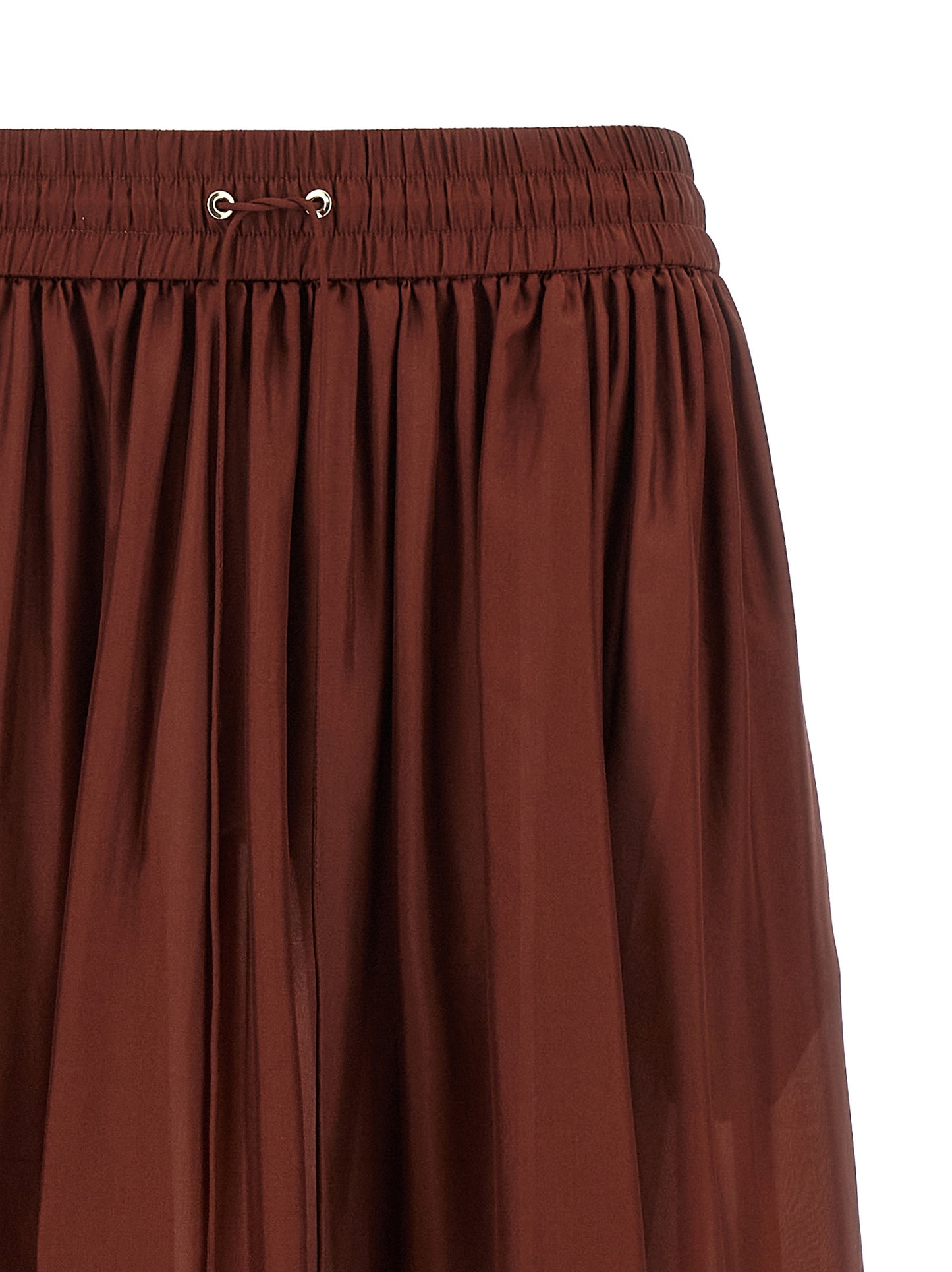 Skirt by Zimmermann for women in silk bordeaux features a captivating silhouette, showcasing the captivating Women's Silk Mini Skirt design with a sophisticated mini for a captivating look.