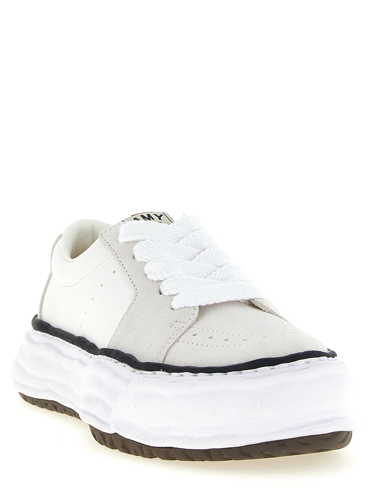 Sneakers by Maison Mihara Yasuhiro for men in suede cowhide leather & canvas white & signature features an timeless silhouette from the Men's Fashion Suede Cowhide Leather & Canvas Sneakers collection, showcasing a signature fashion style with an timeless finish.