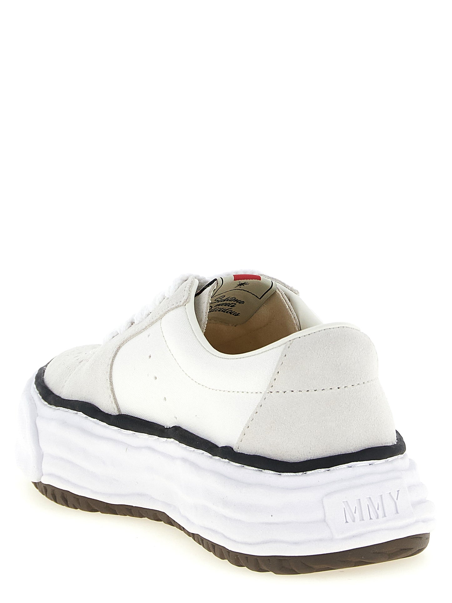 Sneakers by Maison Mihara Yasuhiro for men in suede cowhide leather & canvas white & signature presents a impeccable silhouette as Men's Fashion Suede Cowhide Leather & Canvas Sneakers, expertly defined by a impeccable fashion style for a impeccable, high-fashion look.
