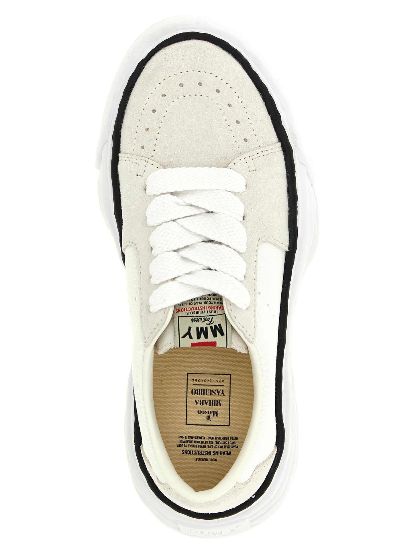 Sneakers by Maison Mihara Yasuhiro for men in suede cowhide leather & canvas white & signature features an versatile design from the Men's Fashion Suede Cowhide Leather & Canvas Sneakers collection, highlighting a versatile fashion style for a premium, high-fashion look.