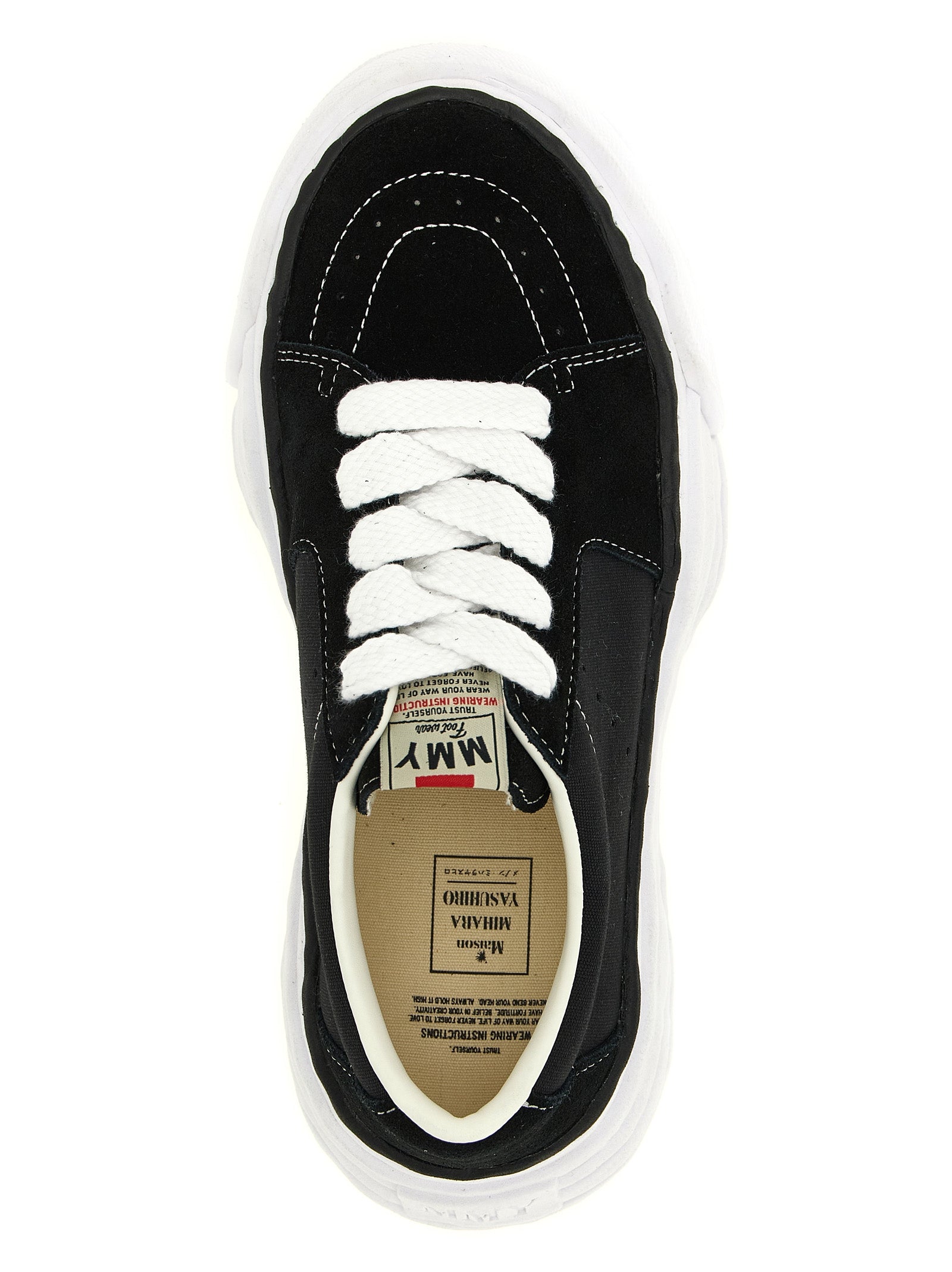 Sneakers by Maison Mihara Yasuhiro for men in suede cowhide leather & canvas black presents a on trend silhouette from the Men's Fashion Suede Cowhide Leather & Canvas Sneakers collection, showcasing a on trend fashion style for an elevated aesthetic.