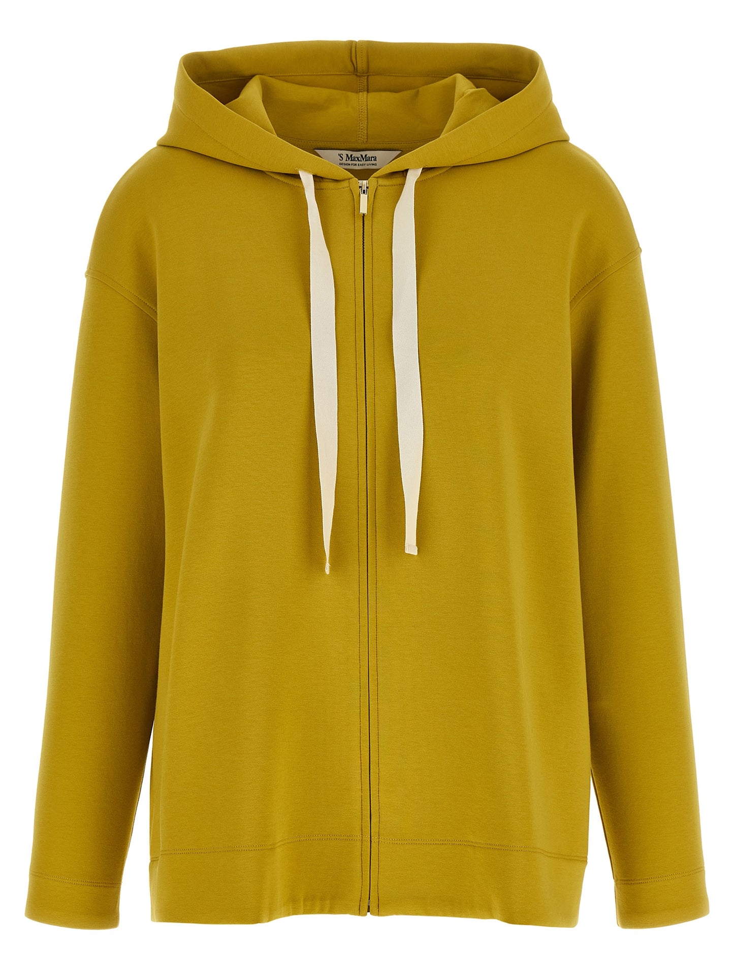 Sweatshirt Hoodie by S Max Mara for women in stretch polyester cotton bicolour & yellow features an luminous silhouette, showcasing a sophisticated hooded neckline and long-sleeve for a truly luminous look.