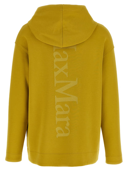 Sweatshirt Hoodie by S Max Mara for women in stretch polyester cotton bicolour & yellow features a slouchy chic silhouette, detailed with a slouchy chic and a signature hooded neckline for an elevated aesthetic.