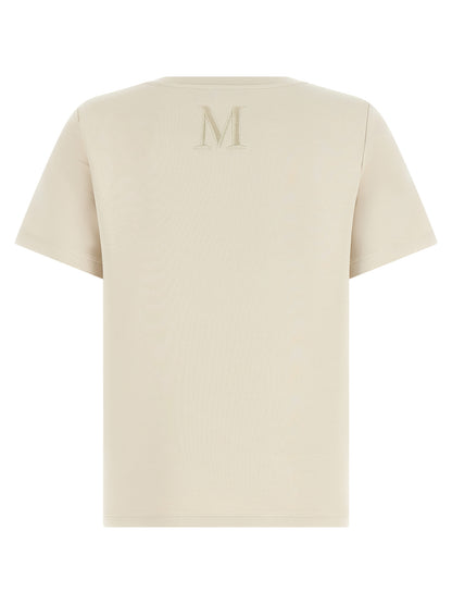 Activewear T-Shirt by S Max Mara for women in stretch polyester cotton beige features an contemporary design with , a length, and a contemporary crew neckline.