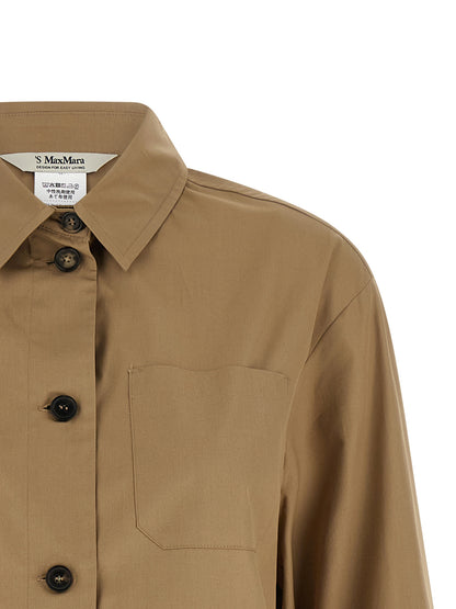 S Max Mara Women's Relaxed Fit Long-Sleeve Cotton Blouse - Beige Horn