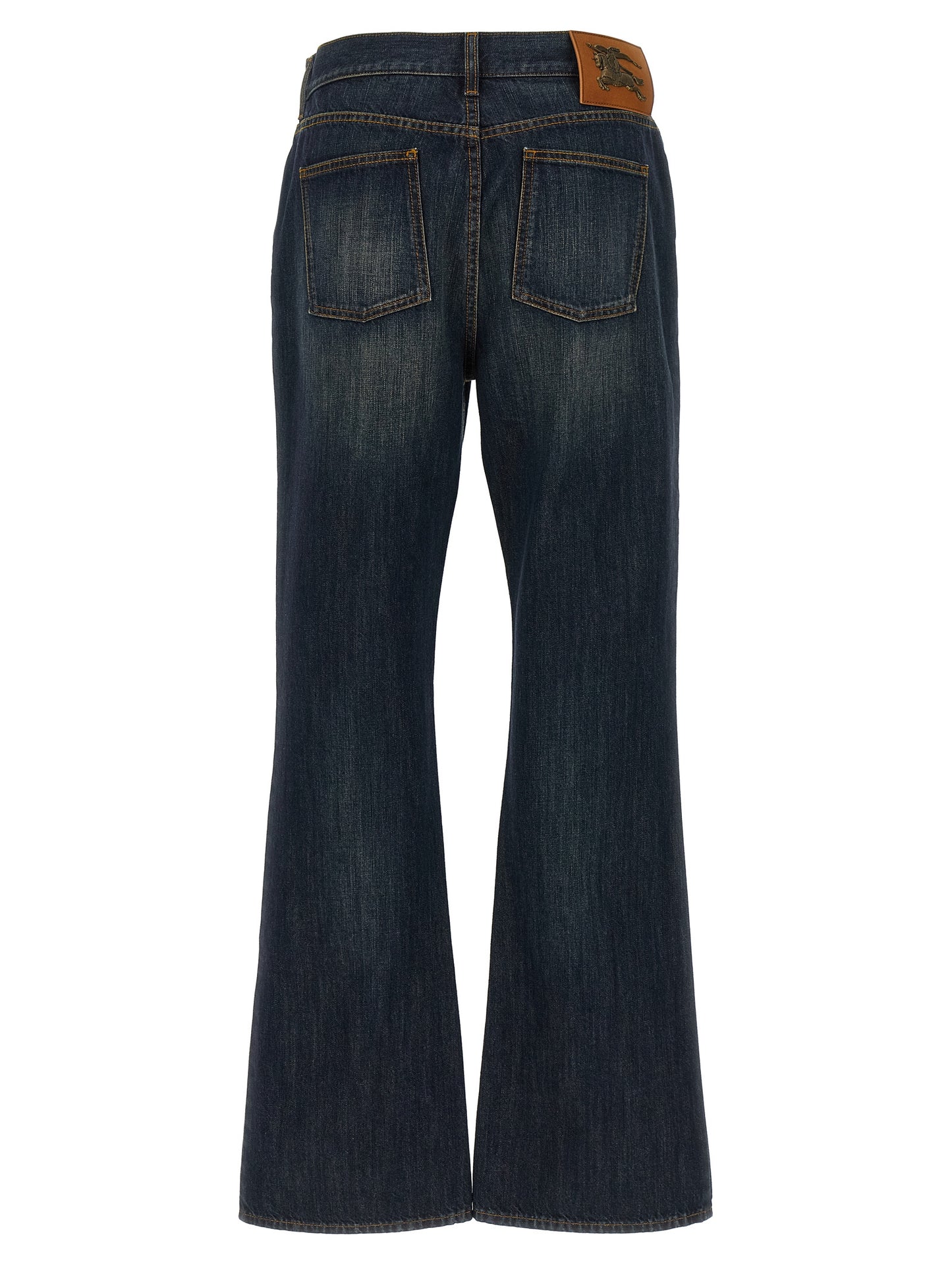 Jeans by Burberry for women in denim cotton blue presents a refined pantology silhouette, artfully defined by a refined pantology flared, long, and a sophisticated high rise.