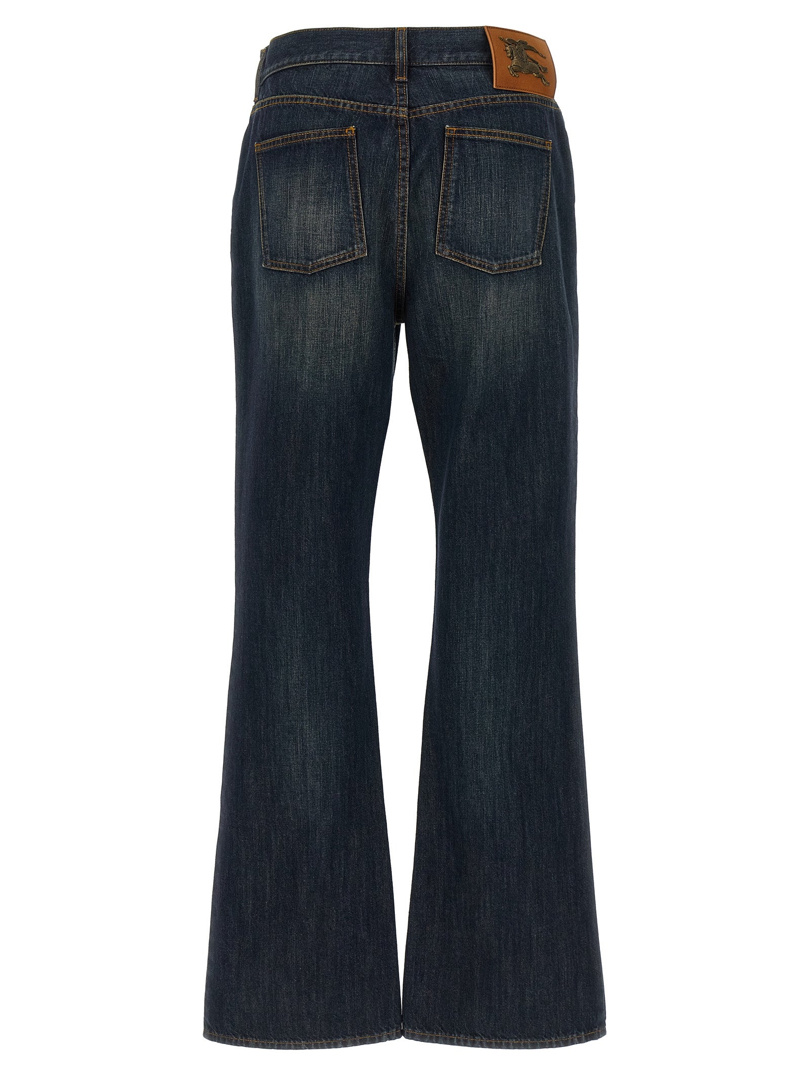 Jeans by Burberry for women in denim cotton blue presents a refined pantology silhouette, artfully defined by a refined pantology flared, long, and a sophisticated high rise.