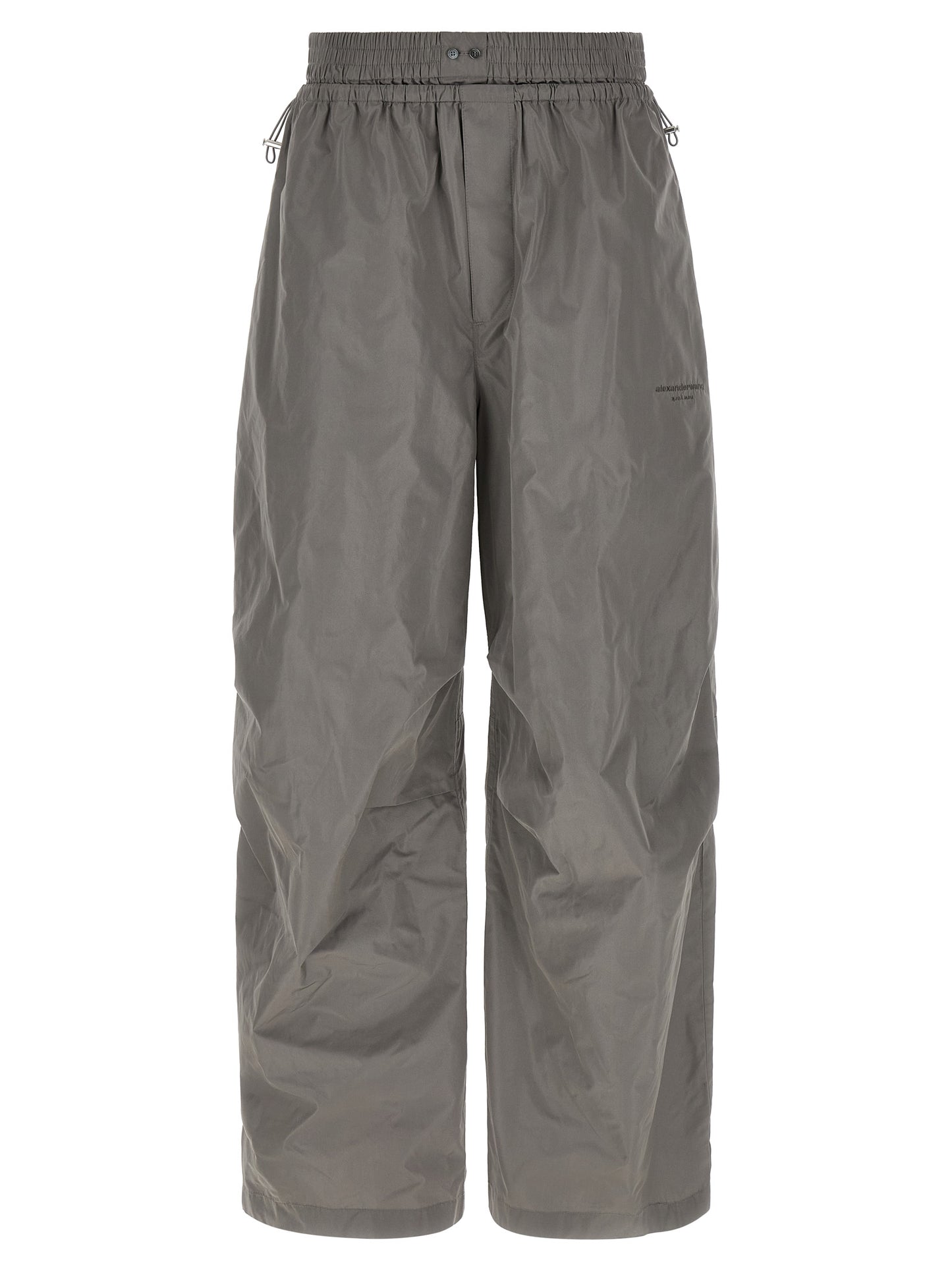 Joggers by Alexander Wang for women in polyester gray features an sophisticated and athletic & wide with a precise long, creating a sophisticated and sophisticated silhouette.