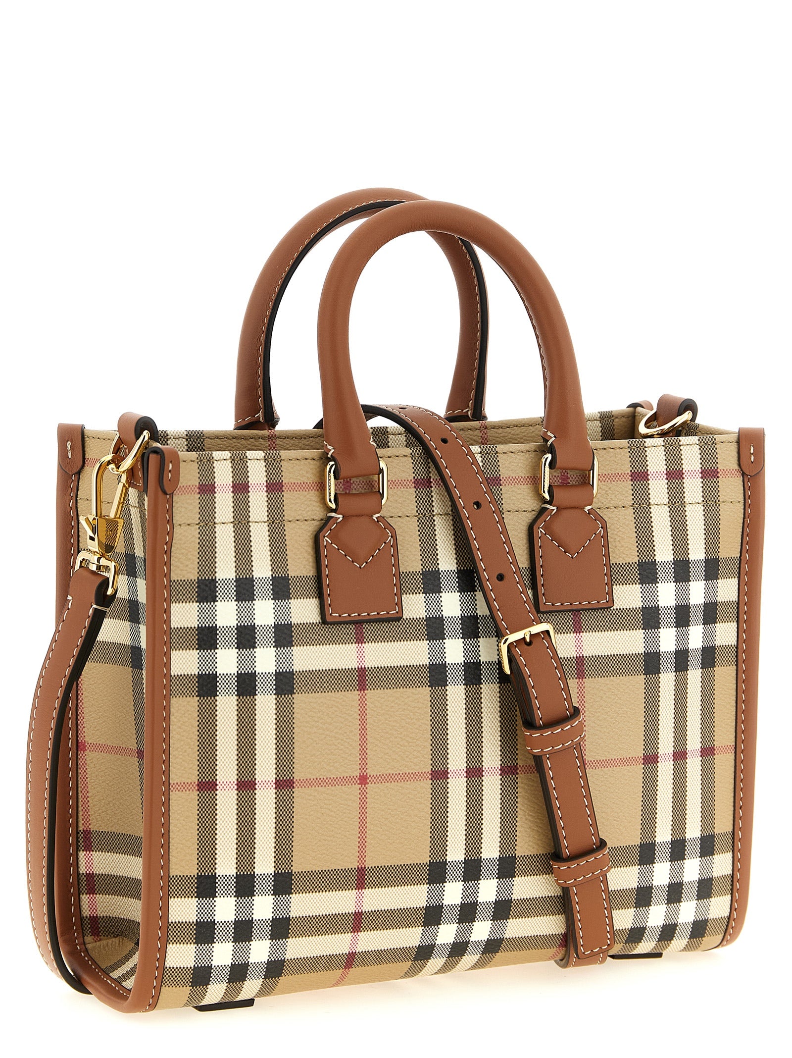 This Mini Crossbody Travel Satchel Tote Bag by Burberry for women in poly cotton & calfskin leather beige features an on trend Freya Poly Cotton & Calfskin Leather Mini Crossbody Travel Satchel Tote Bag design with a secure , ample external-pockets, and on trend crossbody-strap, shoulder-strap, adjustable-strap & detachable-strap.