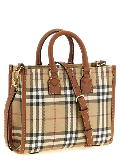 This Mini Crossbody Travel Satchel Tote Bag by Burberry for women in poly cotton & calfskin leather beige features an on trend Freya Poly Cotton & Calfskin Leather Mini Crossbody Travel Satchel Tote Bag design with a secure , ample external-pockets, and on trend crossbody-strap, shoulder-strap, adjustable-strap & detachable-strap.