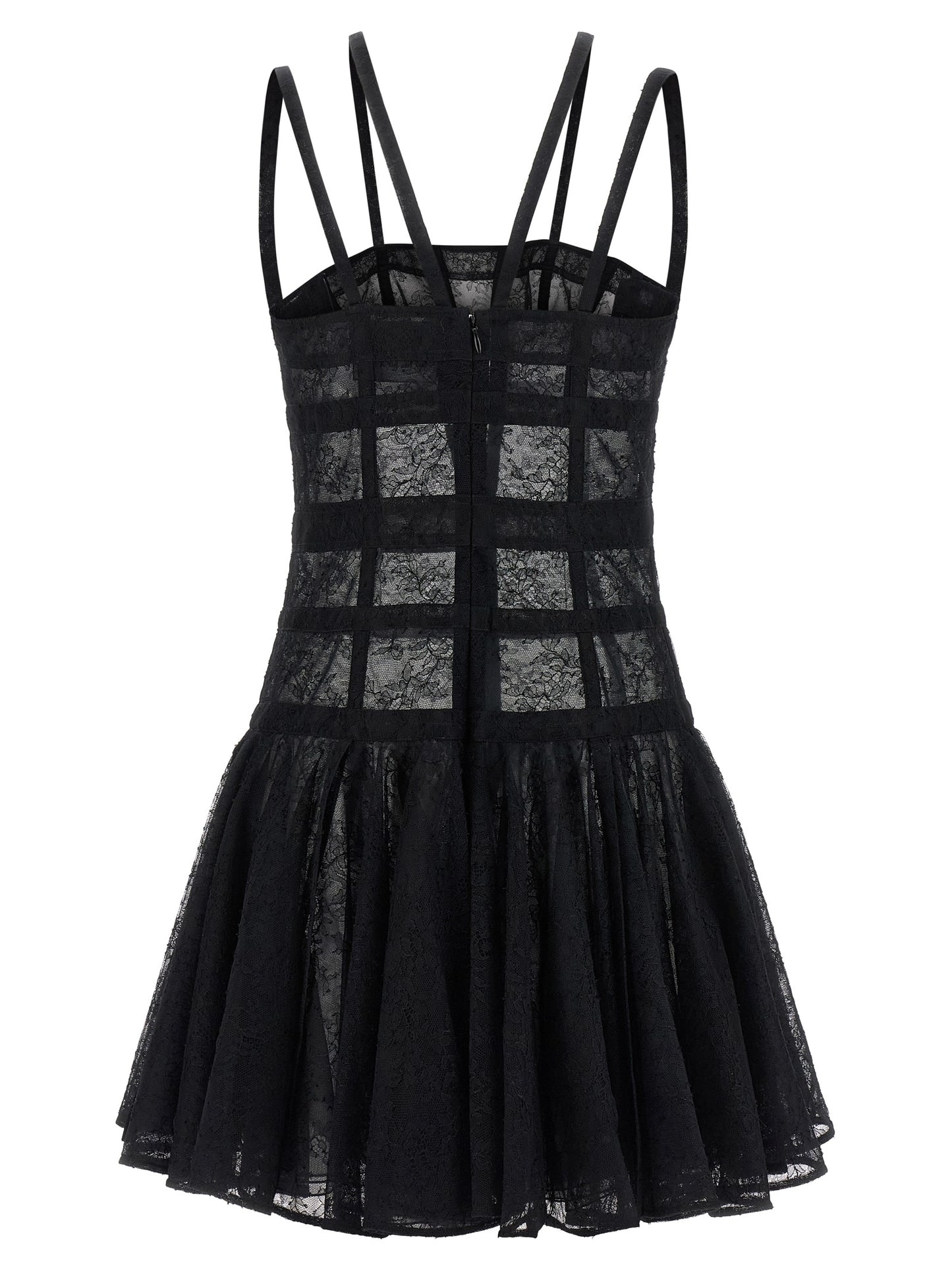 Dress by Giovanni Bedin for women in polyamide viscose black & transparent features an sultry silhouette defined by a and , falling to an sultry short mini for a sultry look.