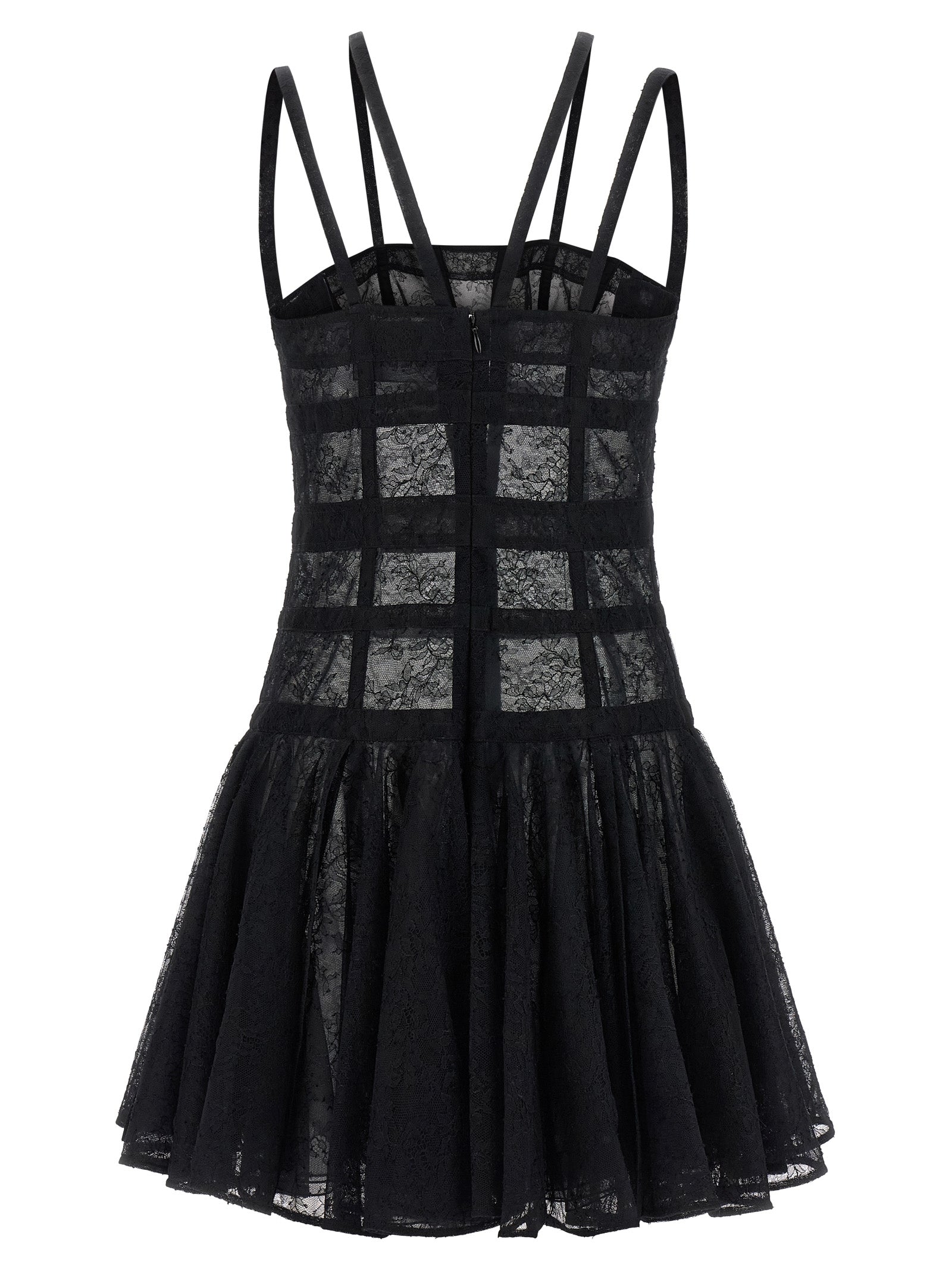 Dress by Giovanni Bedin for women in polyamide viscose black & transparent features an sultry silhouette defined by a and , falling to an sultry short mini for a sultry look.