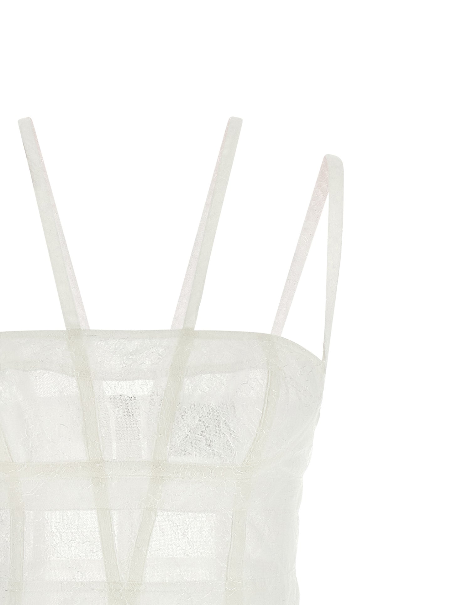 Giovanni Bedin Women's Flared Corset Bustier Sleeveless Polyamide Viscose Dress - Transparent White