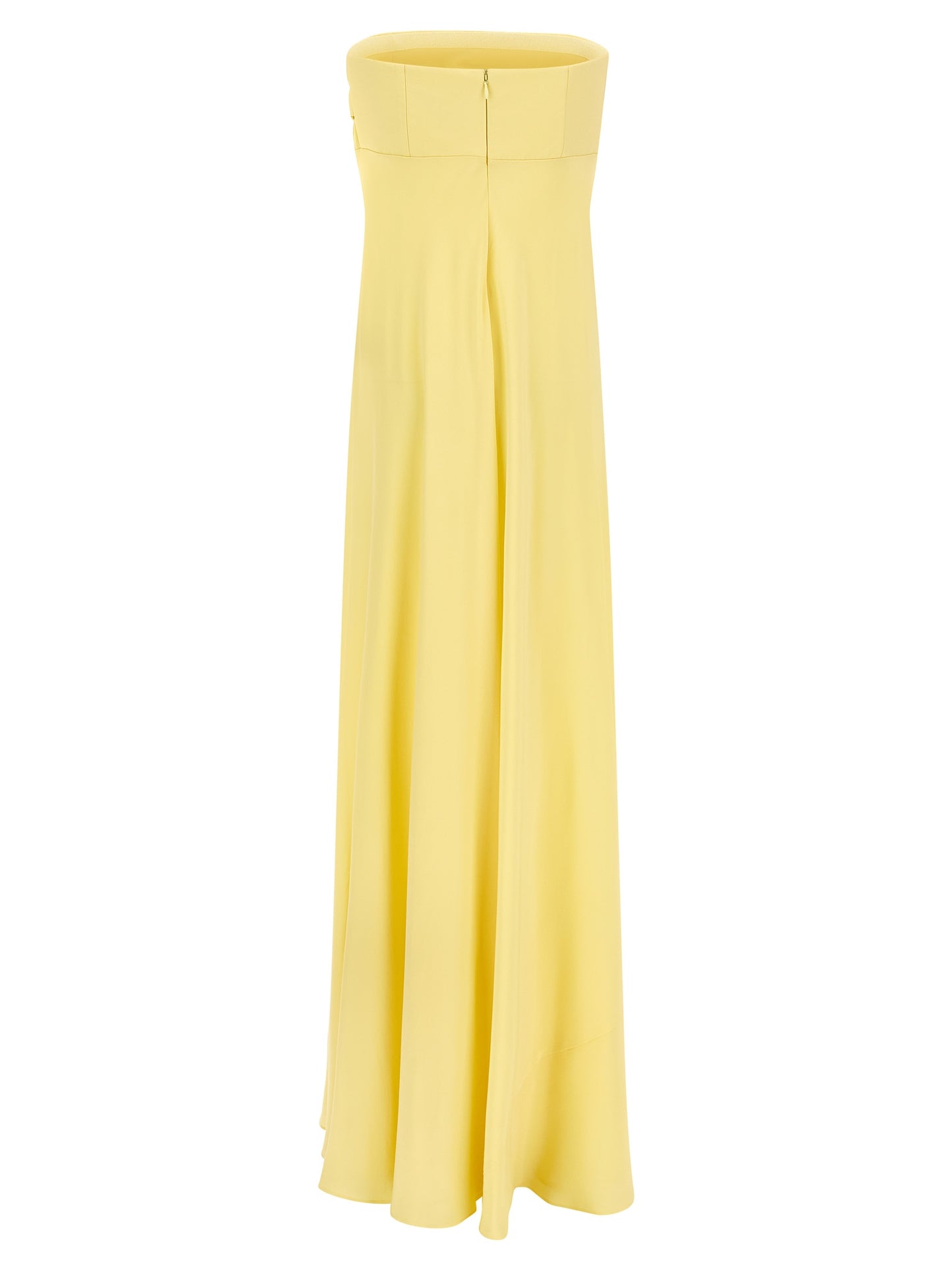 Dress by Giovanni Bedin for women in silk chiffon bicolour & yellow features an sultry silhouette defined by a and , falling to an sultry long for a sultry look.