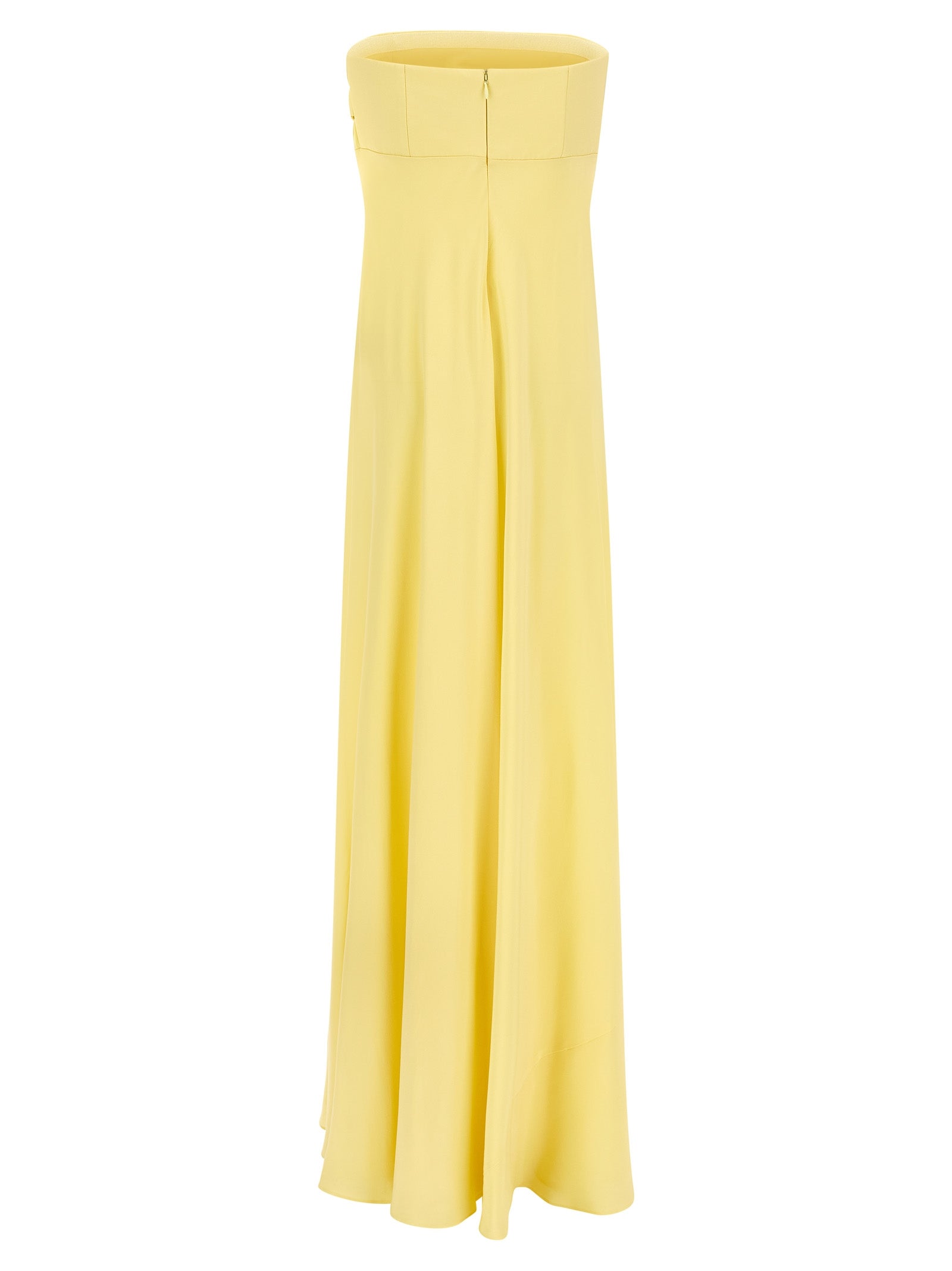Dress by Giovanni Bedin for women in silk chiffon bicolour & yellow features an sultry silhouette defined by a and , falling to an sultry long for a sultry look.