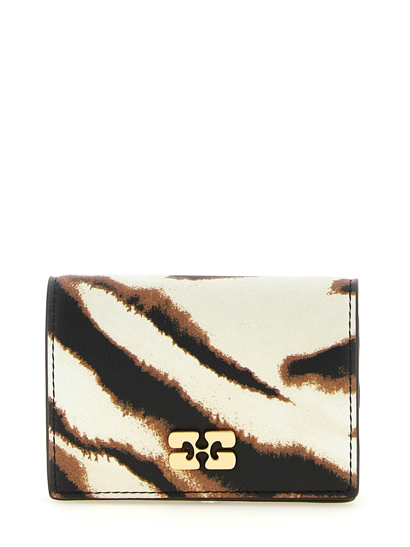 Cardholder Card Case by Ganni for women in poly cotton & leather multicolor, zebra & print features a distinguished silhouette, showcasing the distinguished design of the Bou Poly Cotton & Leather Cardholder Card Case with refined card-organization eco-friendly.