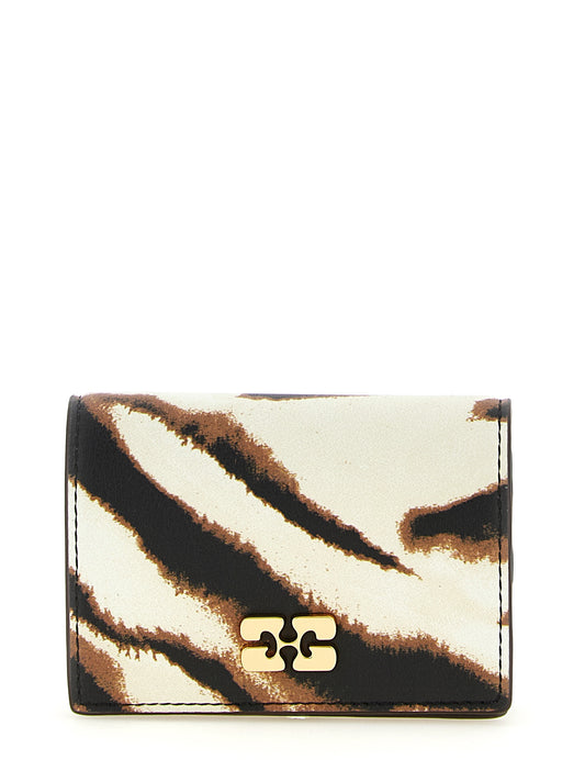 Cardholder Card Case by Ganni for women in poly cotton & leather multicolor, zebra & print features a distinguished silhouette, showcasing the distinguished design of the Bou Poly Cotton & Leather Cardholder Card Case with refined card-organization eco-friendly.