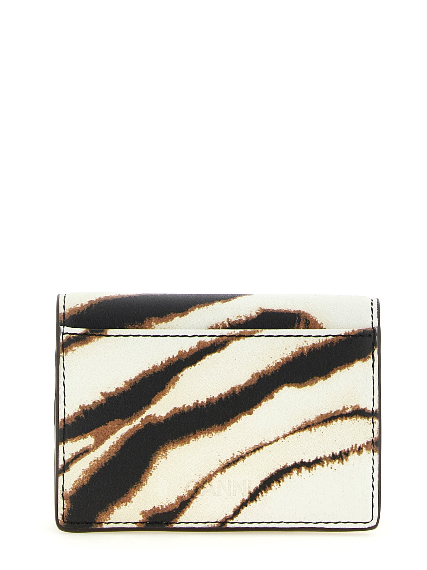 Cardholder Card Case by Ganni for women in poly cotton & leather multicolor, zebra & print features a polished Bou Poly Cotton & Leather Cardholder Card Case design with polished card-organization eco-friendly.
