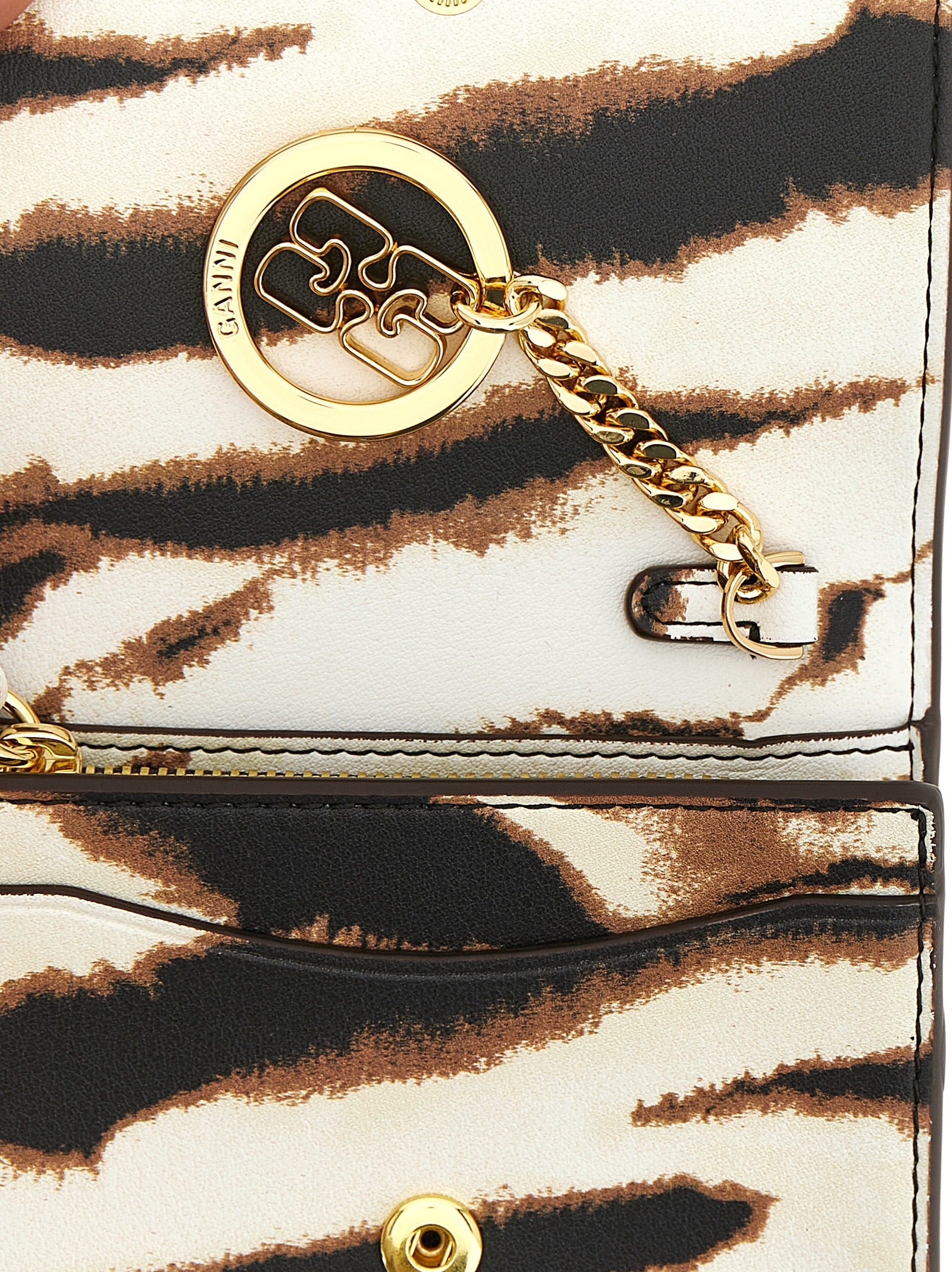 Cardholder Card Case by Ganni for women in poly cotton & leather multicolor, zebra & print features an dynamic silhouette from the Bou Poly Cotton & Leather Cardholder Card Case collection, highlighting dynamic card-organization eco-friendly for a premium and sophisticated look.
