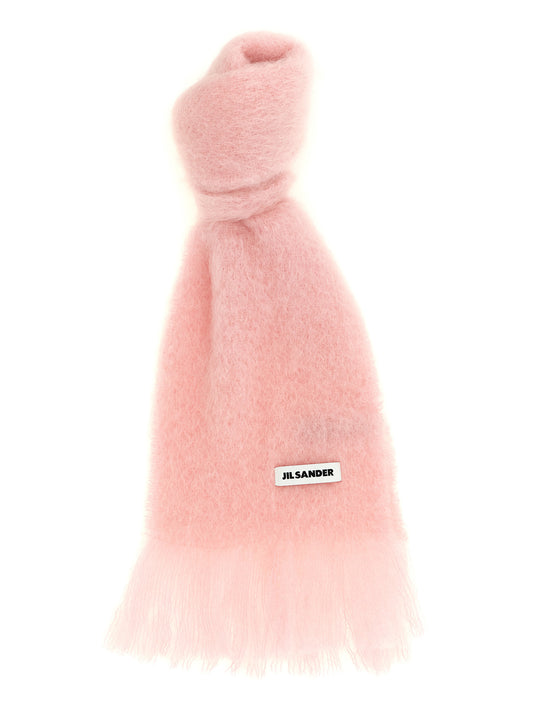 Scarf by Jil Sander for women in mohair wool & polyamide multicolor & pink presents a effortlessly chic silhouette, artfully capturing the essence of the effortlessly chic Mohair Wool & Polyamide Scarf design for a sophisticated look.
