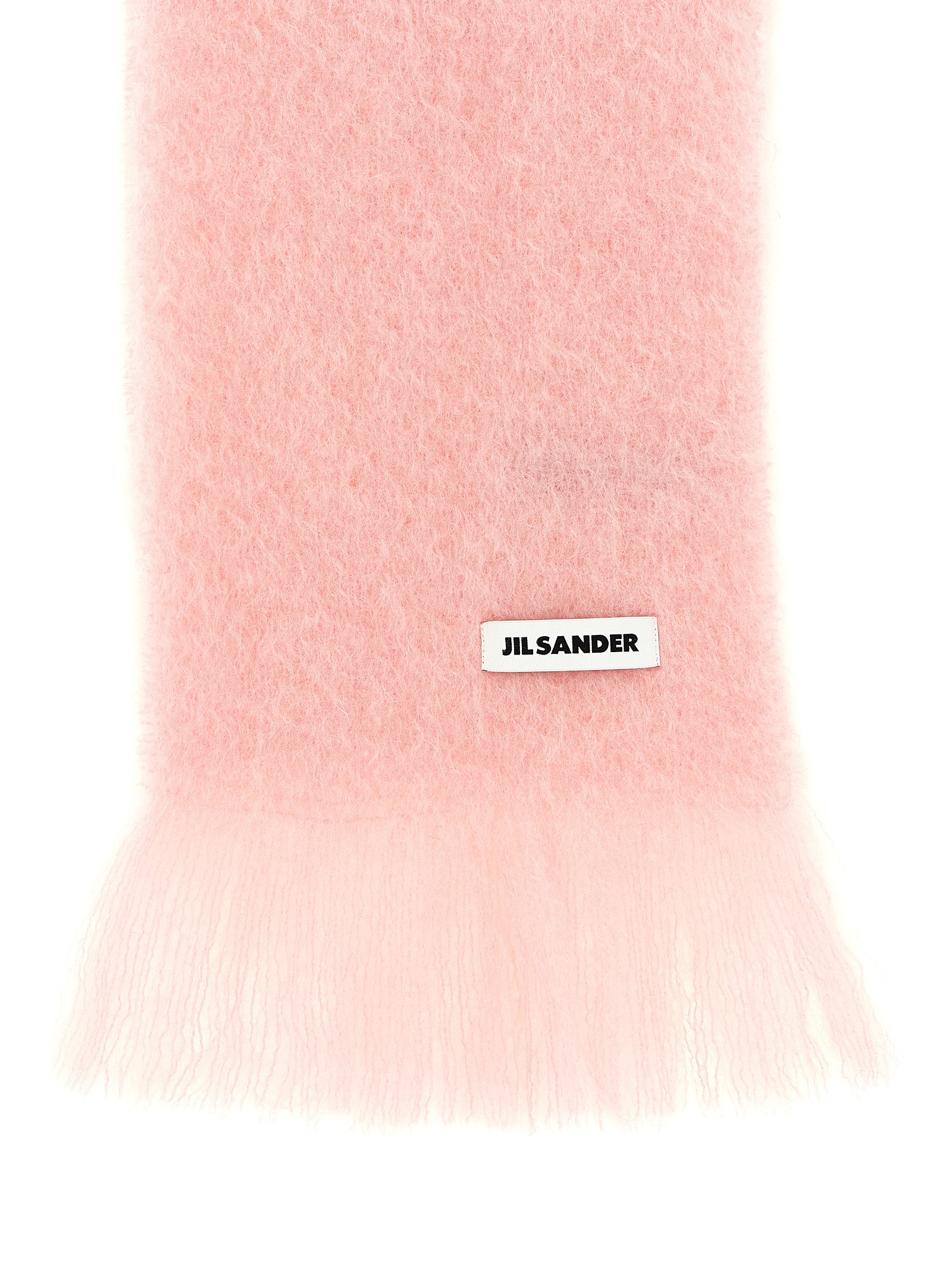 Scarf by Jil Sander for women in mohair wool & polyamide multicolor & pink showcases a warm silhouette from the Mohair Wool & Polyamide Scarf collection, offering a warm drape that exudes sophisticated luxury.