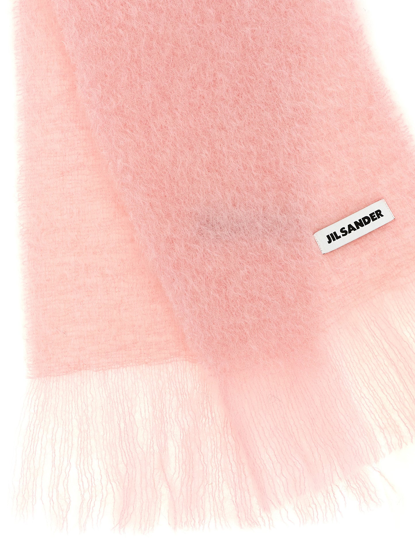 Scarf by Jil Sander for women in mohair wool & polyamide multicolor & pink features a timeless silhouette, artfully capturing the essence of the timeless Mohair Wool & Polyamide Scarf design for a sophisticated look.