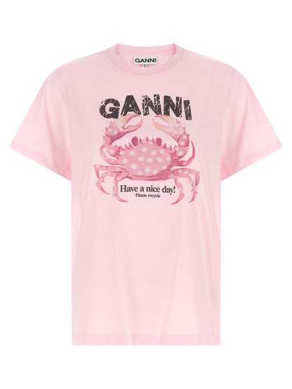 Ganni Multicolor Organic Cotton T-Shirt