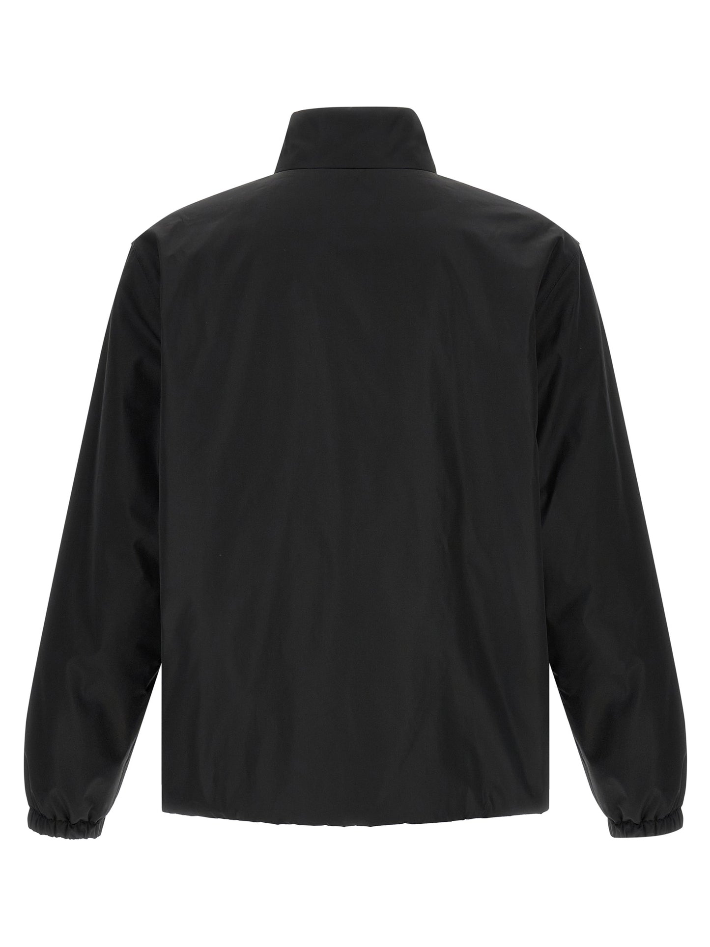 Overcoat by Jil Sander for men in polyester black features a cosy chic silhouette, artfully detailed with a sophisticated high-neck neckline and premium pockets for a cosy chic finish.