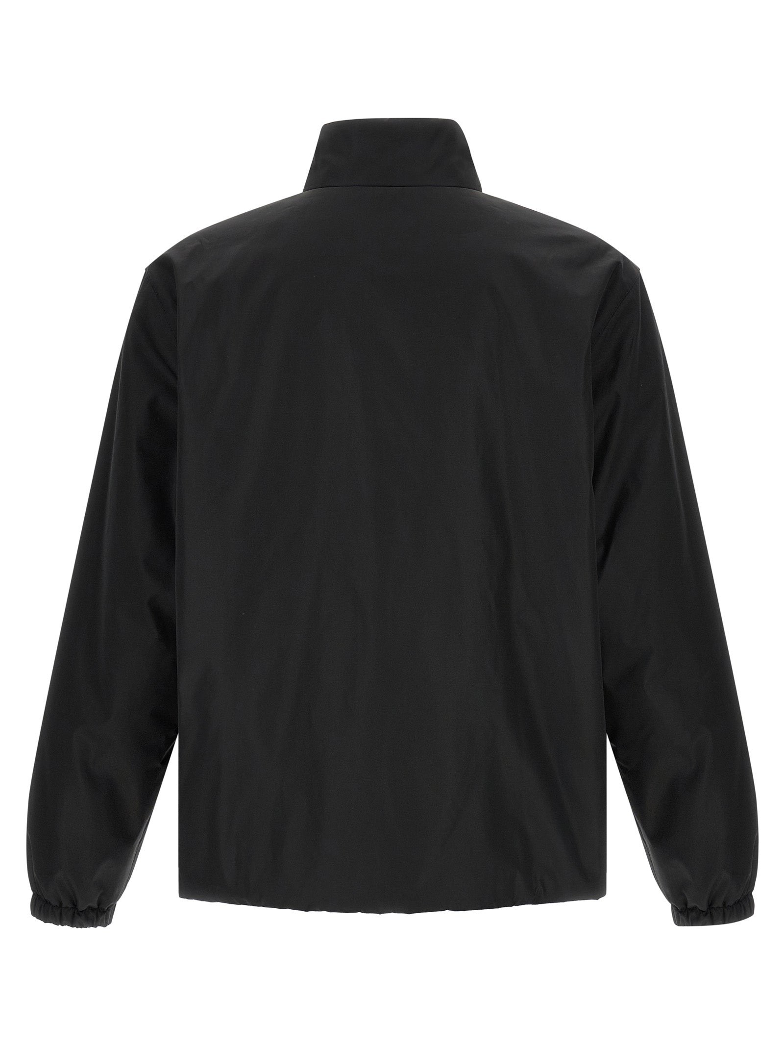 Overcoat by Jil Sander for men in polyester black features a cosy chic silhouette, artfully detailed with a sophisticated high-neck neckline and premium pockets for a cosy chic finish.