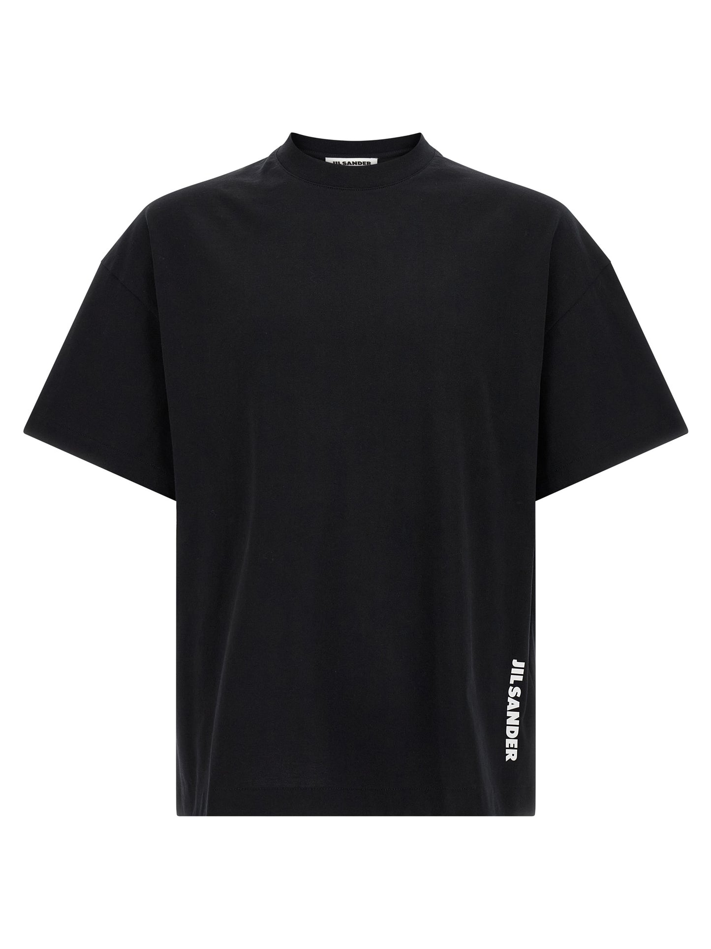 T-Shirt by Jil Sander for men in cotton bicolour, black, white & print features an on trend silhouette, perfectly showcasing a on trend short-sleeve and crew neckline for an elevated aesthetic.