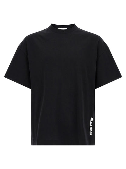 T-Shirt by Jil Sander for men in cotton bicolour, black, white & print features an on trend silhouette, perfectly showcasing a on trend short-sleeve and crew neckline for an elevated aesthetic.