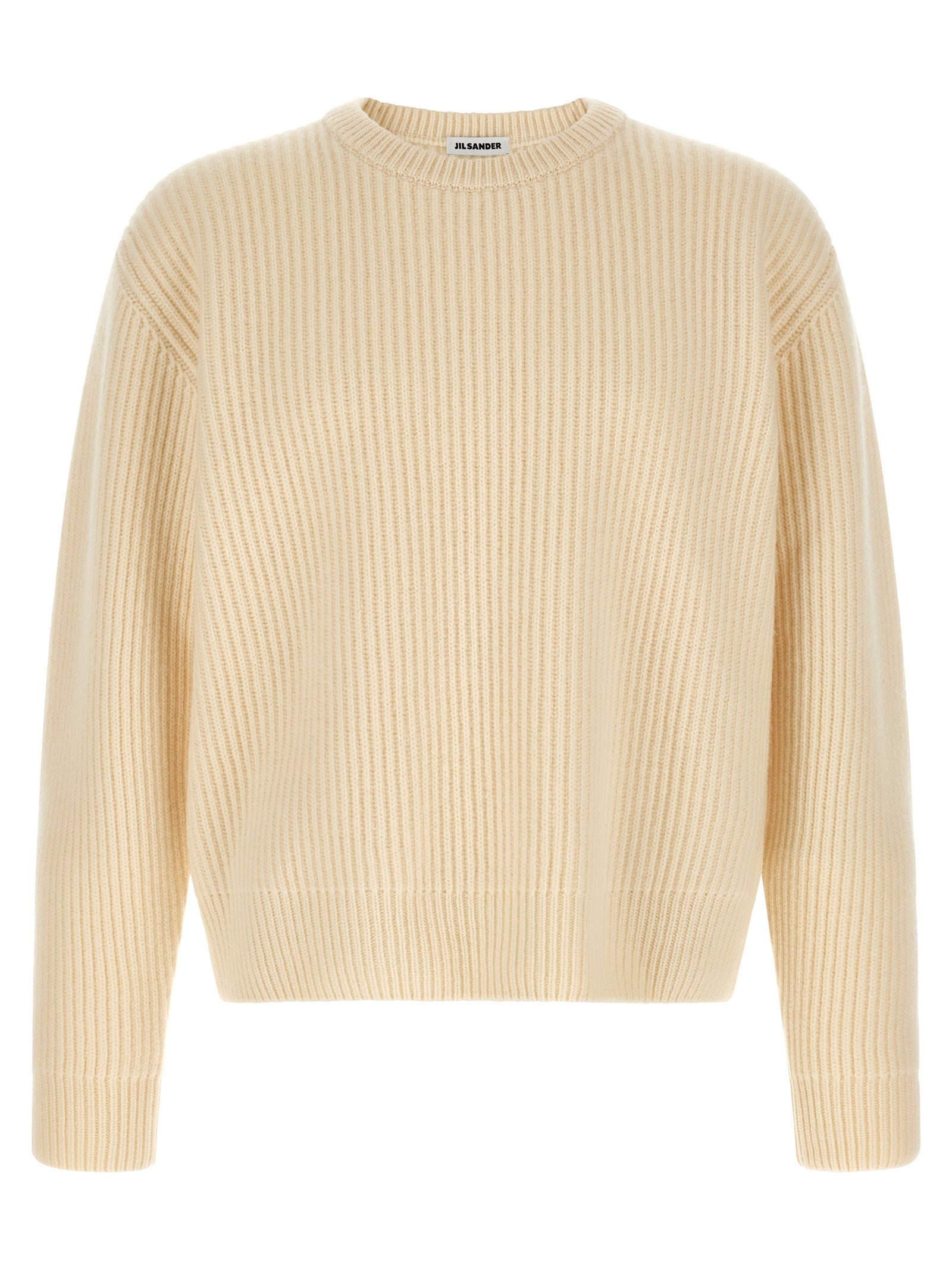 Cardigan by Jil Sander for men in wool white features an crisp silhouette, showcasing a sophisticated crew neckline and detail for a truly crisp finish.