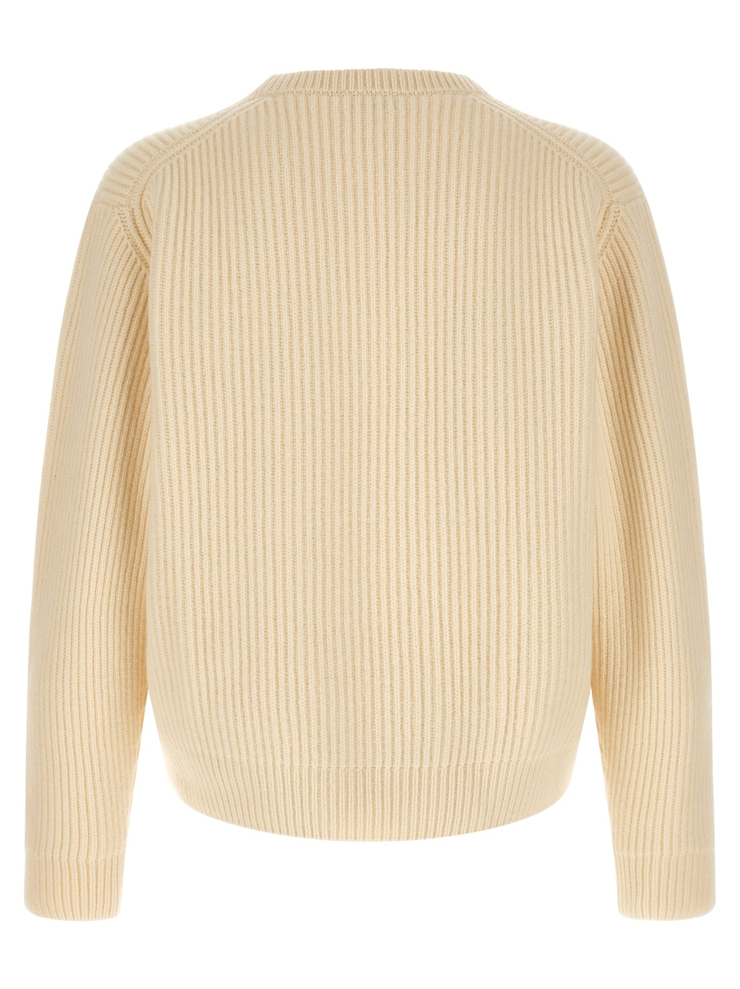Cardigan by Jil Sander for men in wool white showcases a captivating silhouette, artfully detailed with a captivating and crew neckline for a truly sophisticated captivating look.