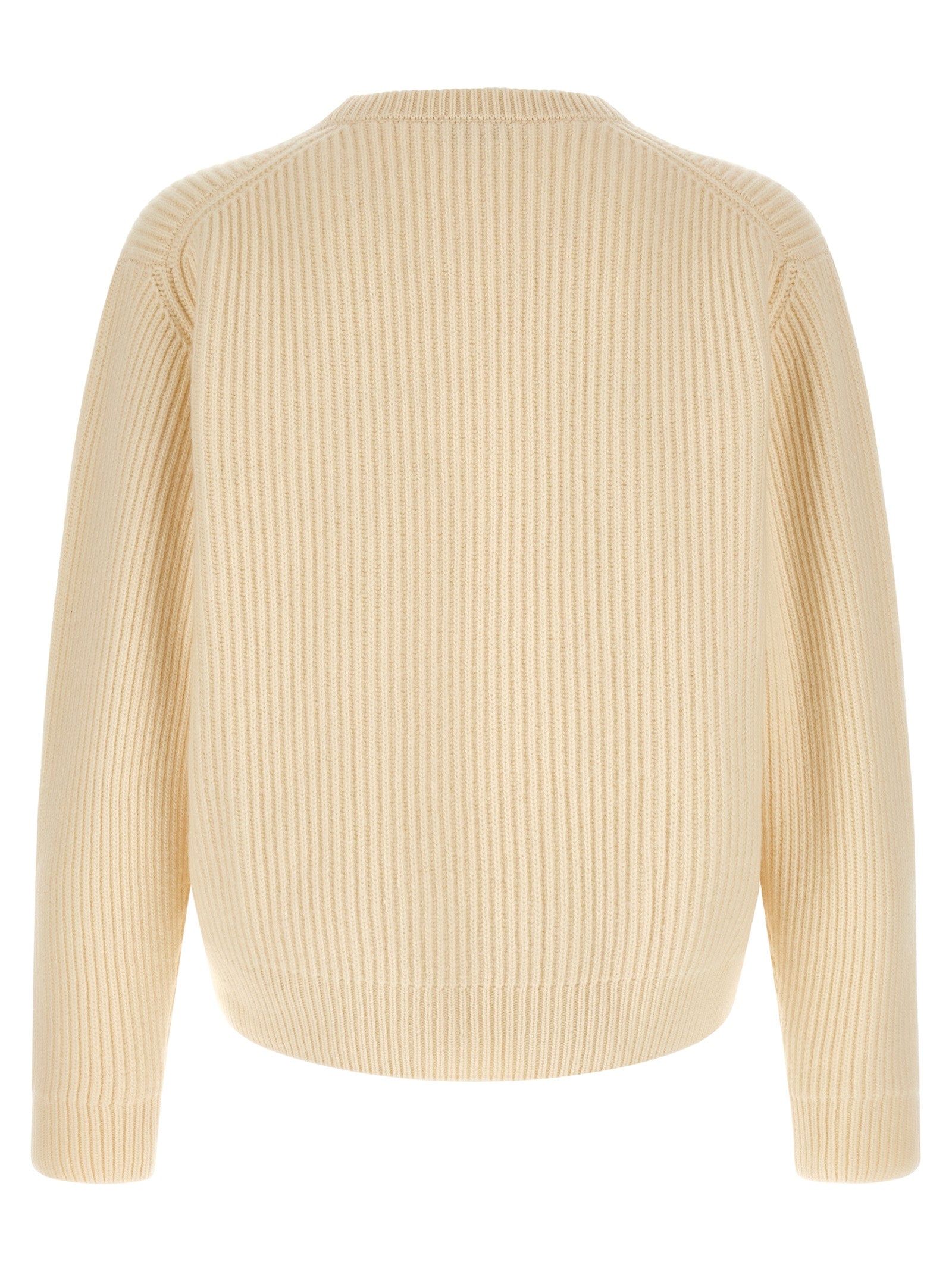 Cardigan by Jil Sander for men in wool white showcases a captivating silhouette, artfully detailed with a captivating and crew neckline for a truly sophisticated captivating look.