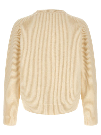 Cardigan by Jil Sander for men in wool white showcases a captivating silhouette, artfully detailed with a captivating and crew neckline for a truly sophisticated captivating look.