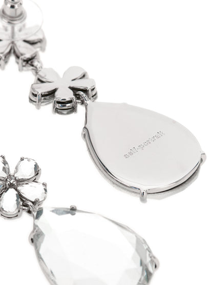 Earrings by Self-Portrait for women in cashmere polyamide & sequins silver features an ornate from the Women's Silver Brass & Crystal Earrings collection, showcasing a ornate finish that embodies sophisticated luxury.