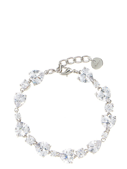 Bracelet by Self-Portrait for women in virgin cashmere wool & leather silver showcases a enchanting silhouette, artfully highlighting the and signature Heart Women's Silver Brass & Crystal Bracelet aesthetic in this enchanting piece.