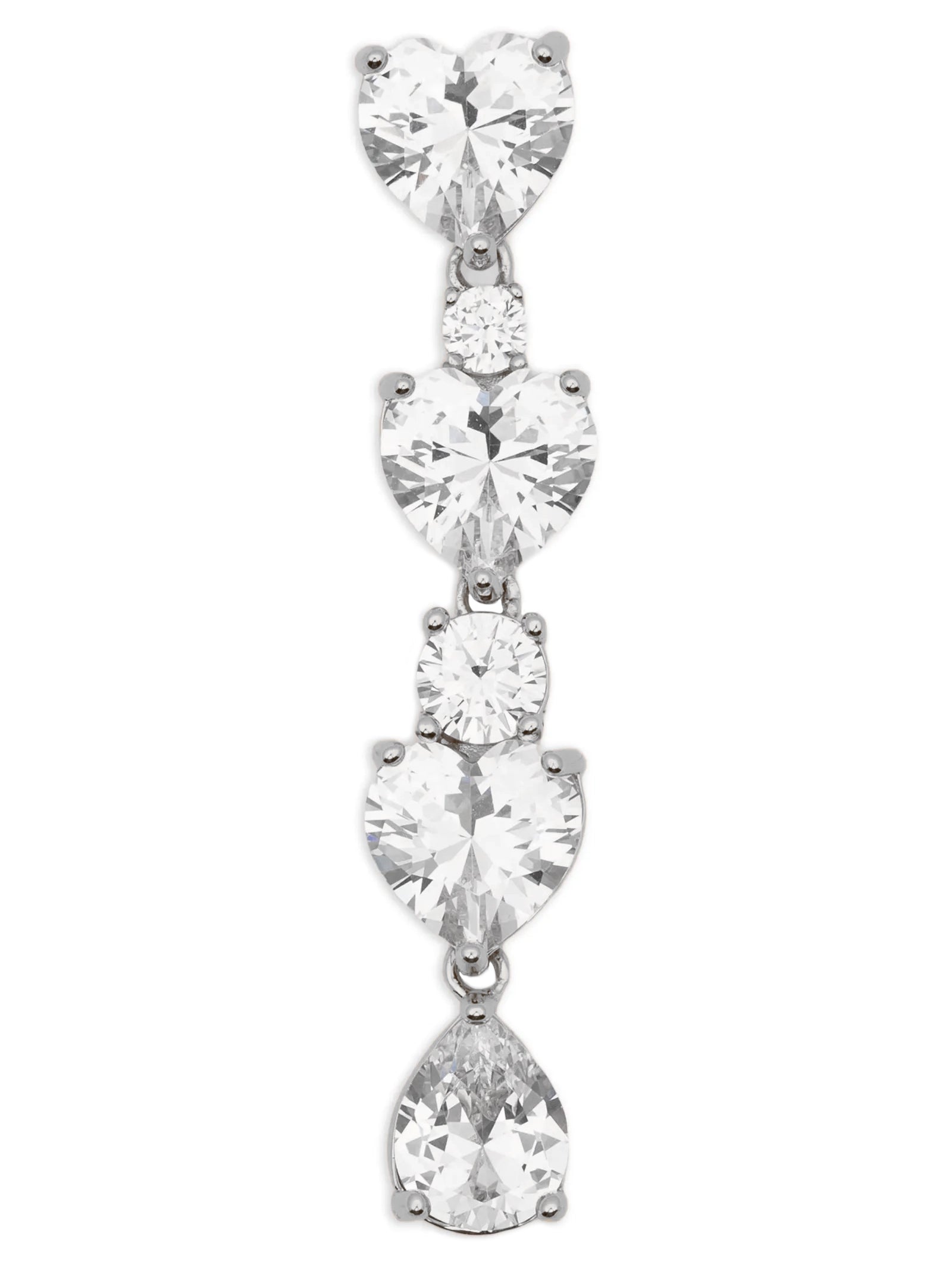 Earrings by Self-Portrait for women in silk silver features an ornate from the Heart Women's Silver Brass & Crystal Earrings collection, showcasing a ornate finish that embodies sophisticated luxury.